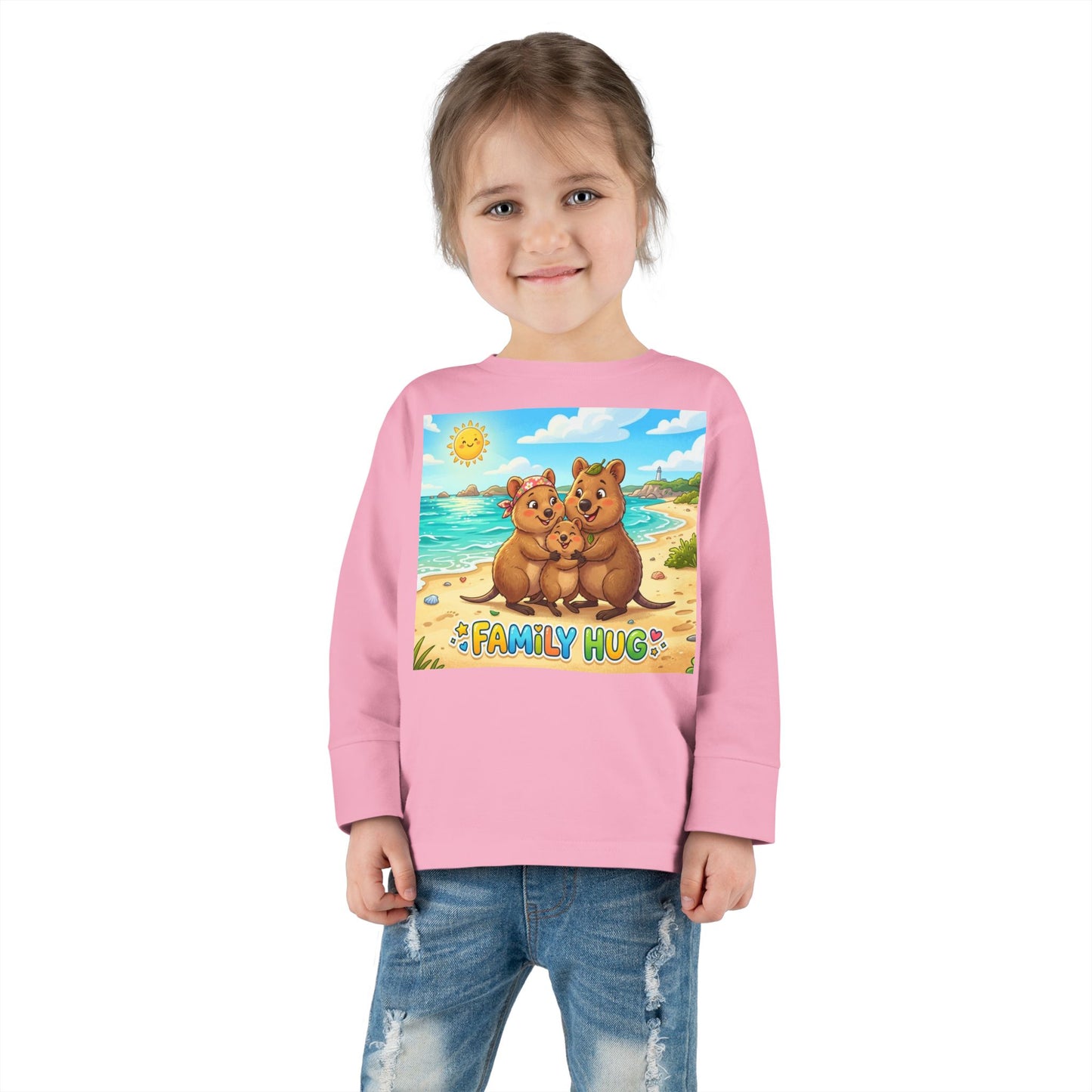 Family Hug Quokka Toddler Long Sleeve Tee