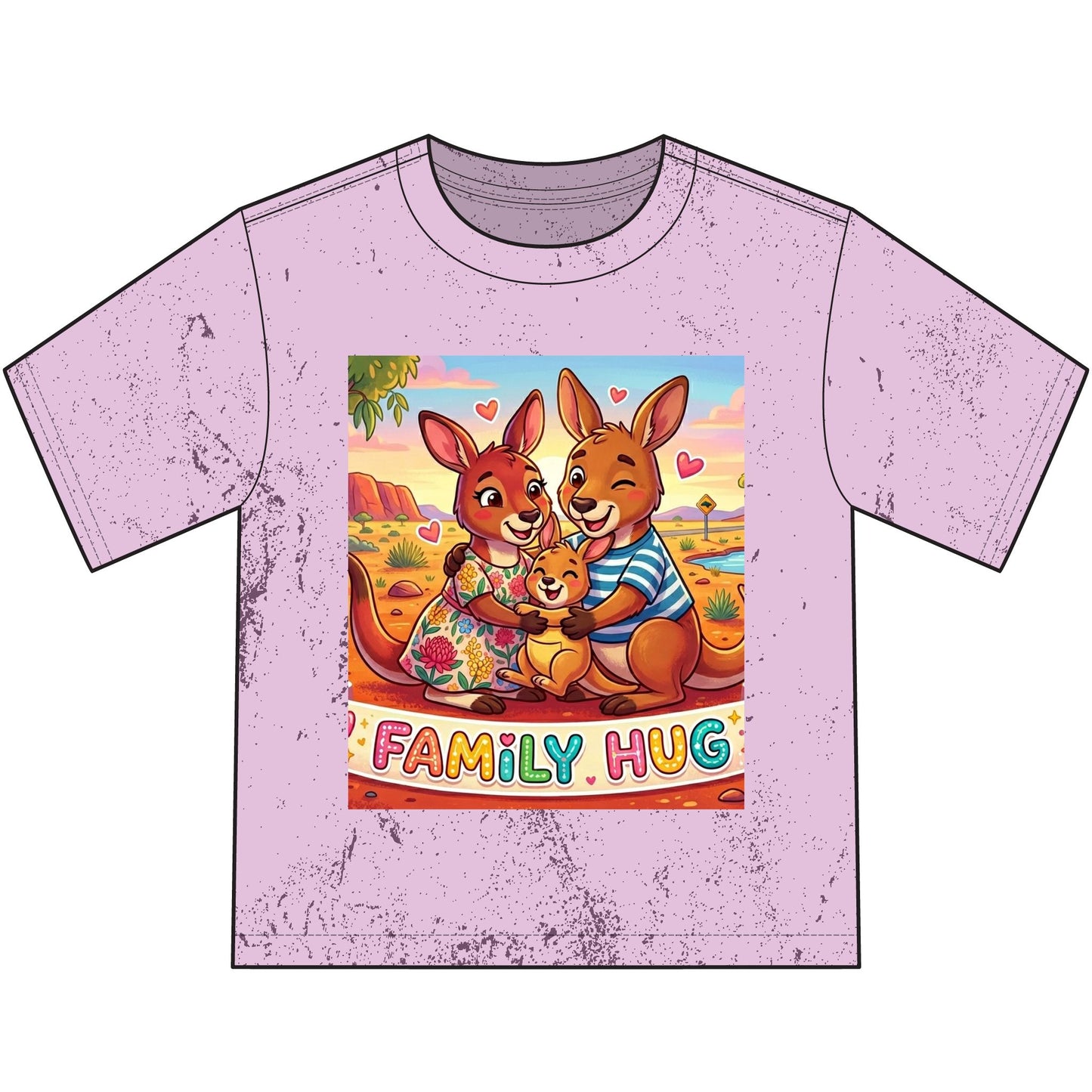 Family Hug Kangaroo Heavyweight Color Blast Youth T-Shirt