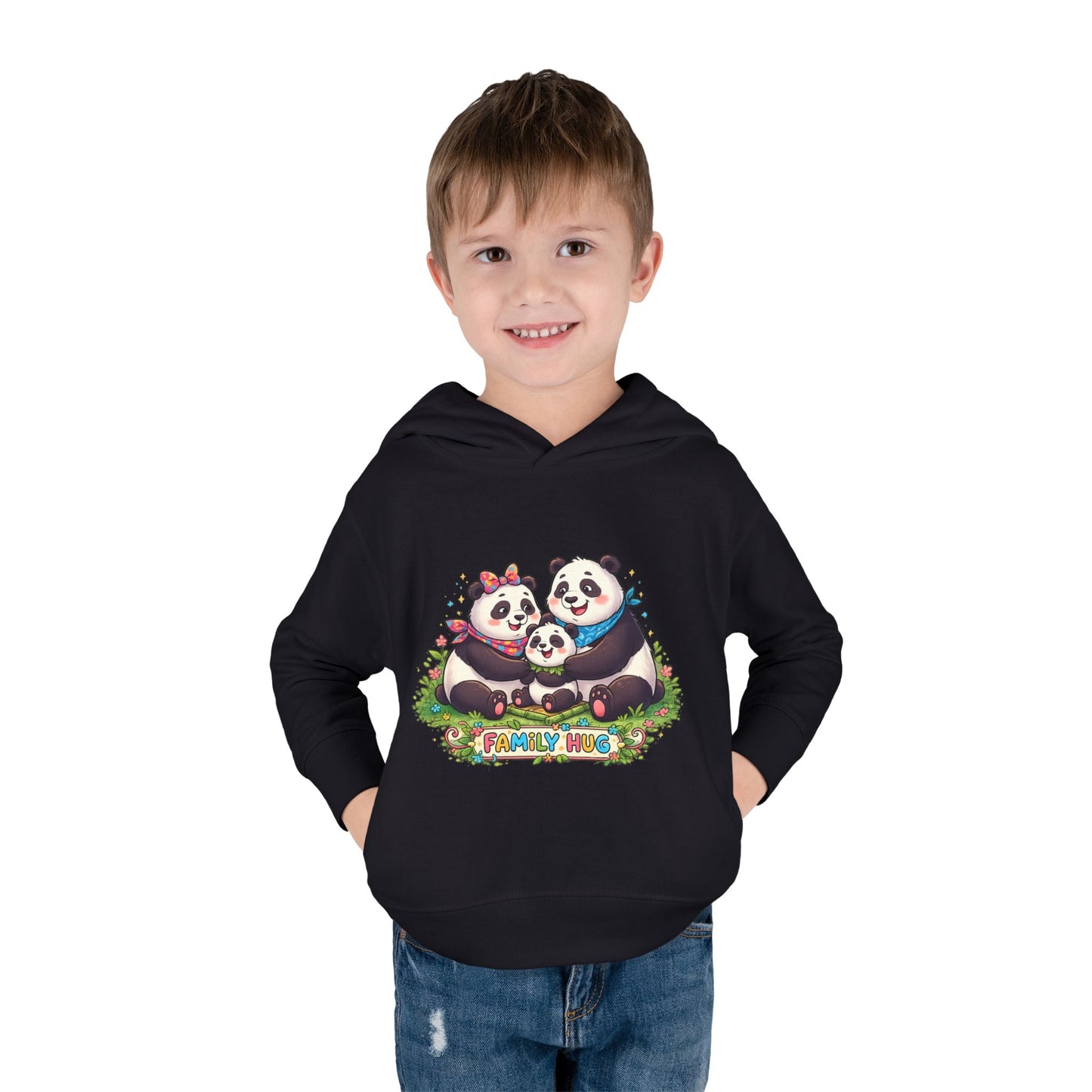Family Hug Panda Toddler Pullover Fleece Hoodie