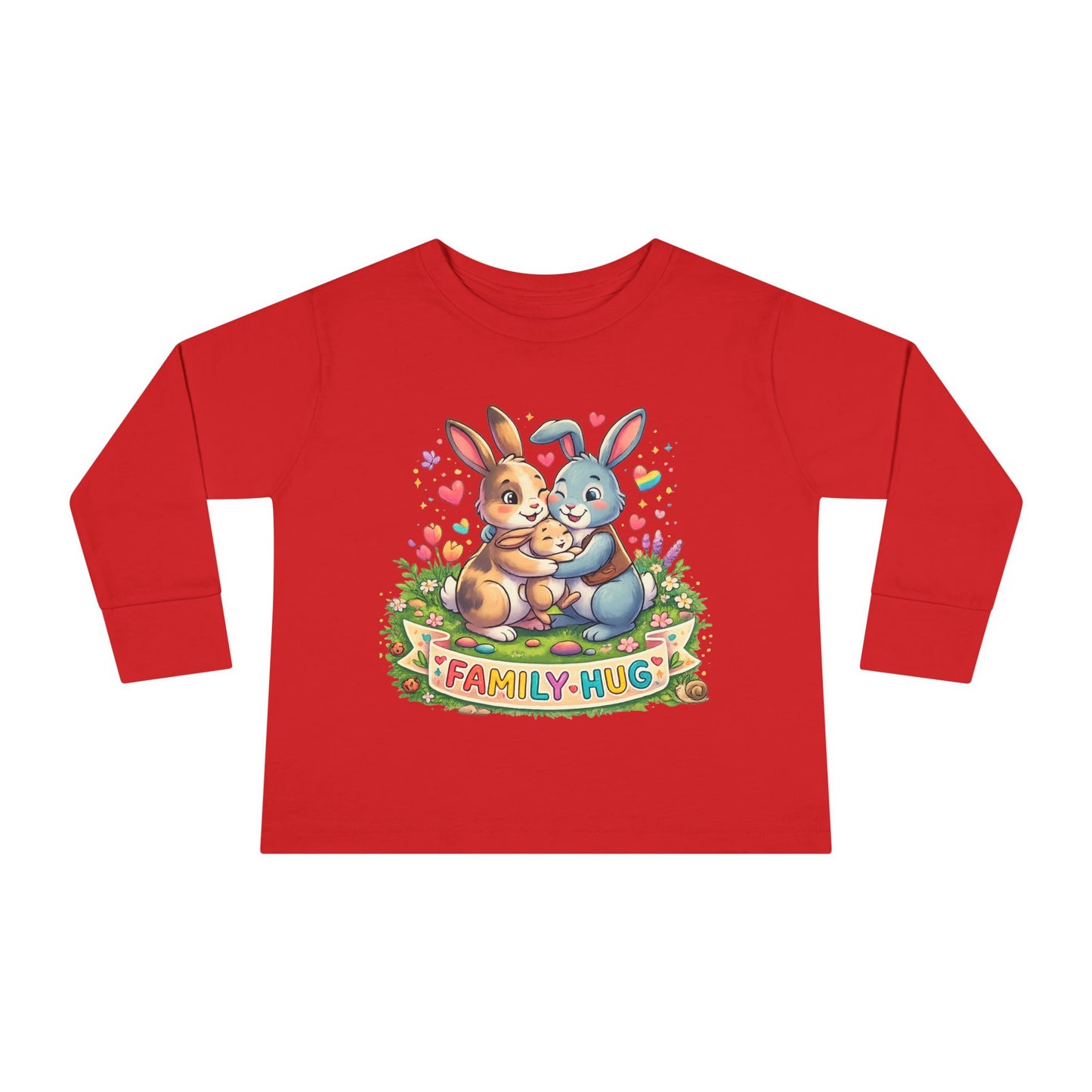 Family Hug Bunny Toddler Long Sleeve Tee