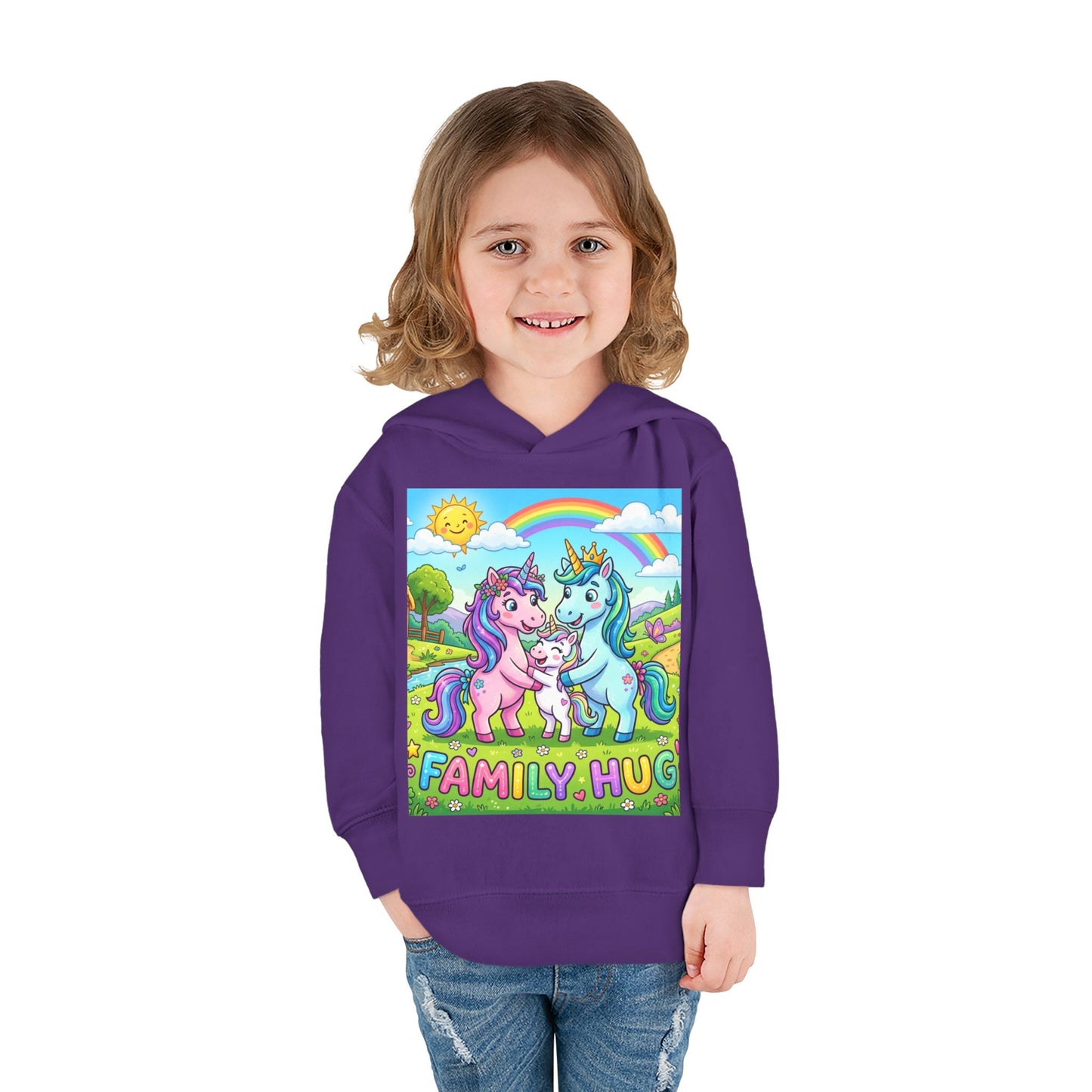 Family Hug Unicorn Toddler Pullover Fleece Hoodie