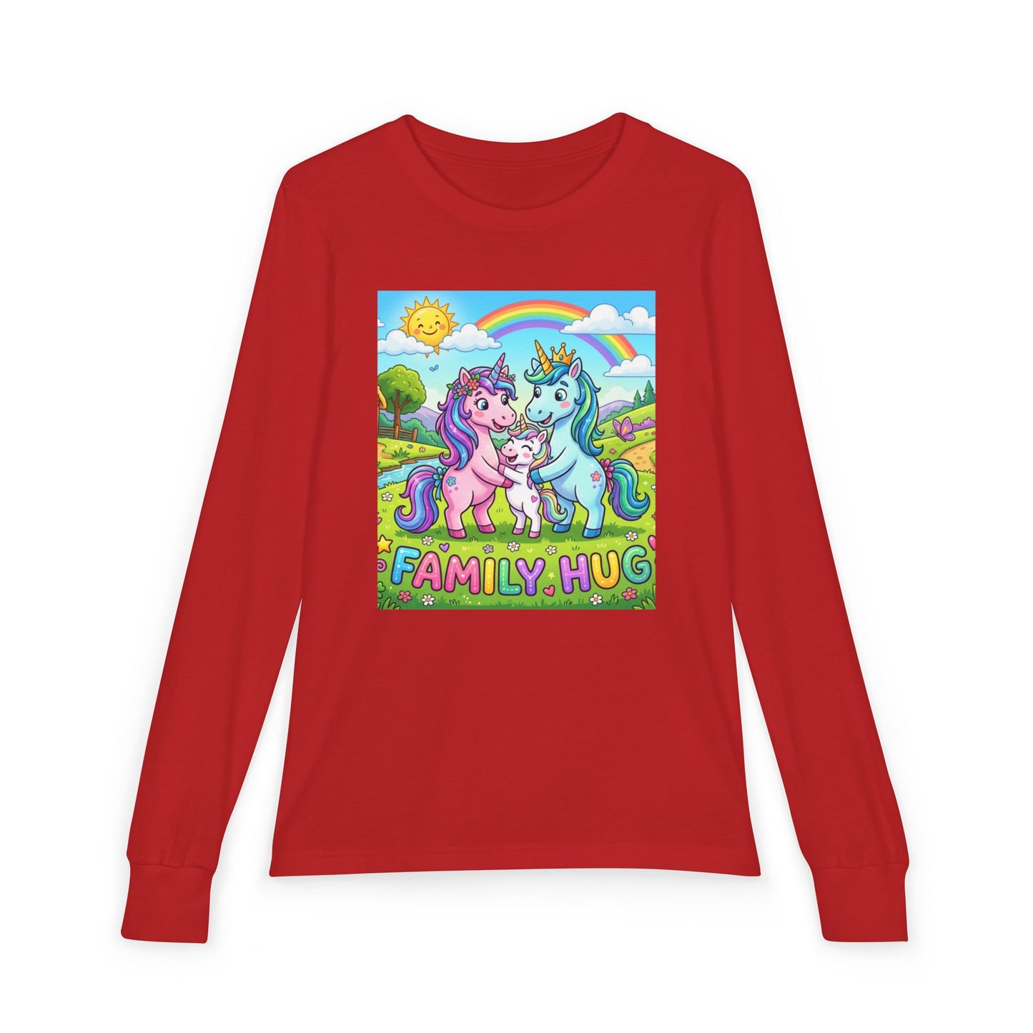 Family Hug Unicorn Youth Jersey Long Sleeve Tee