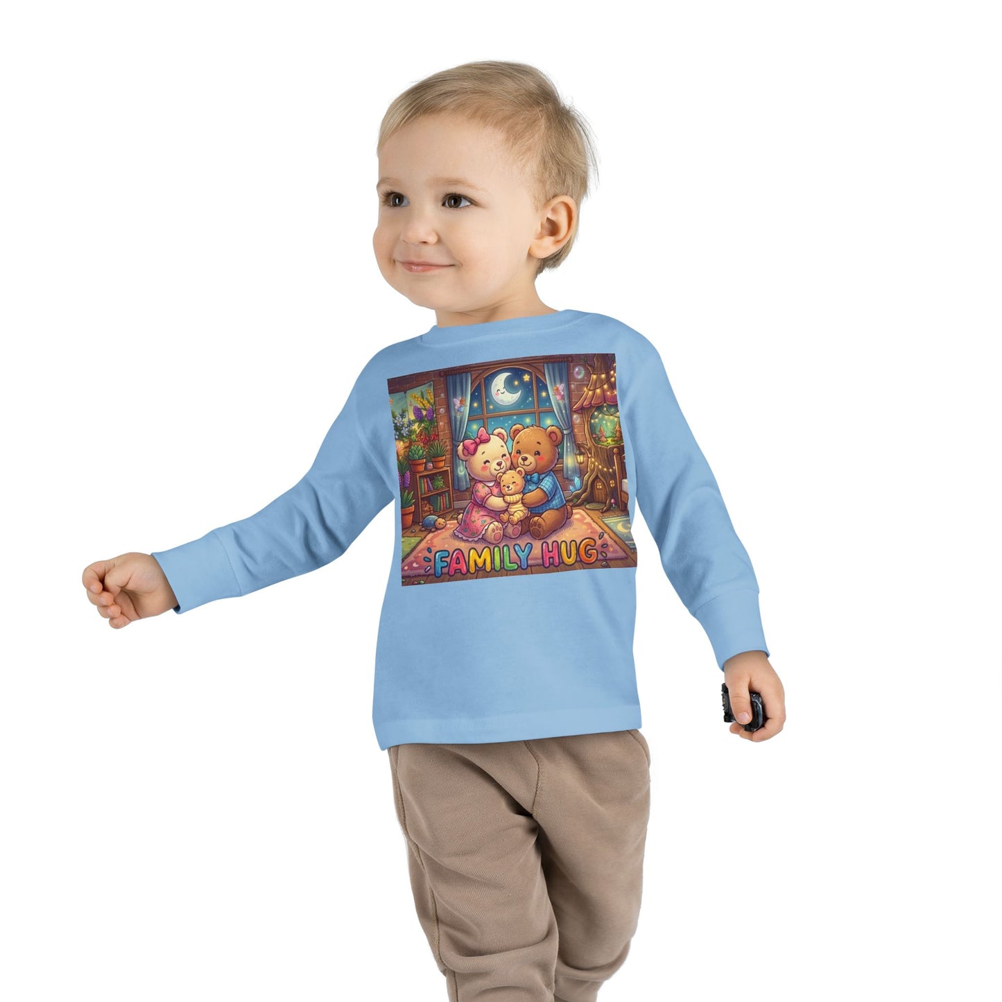 Family Hug Teddy Toddler Long Sleeve Tee