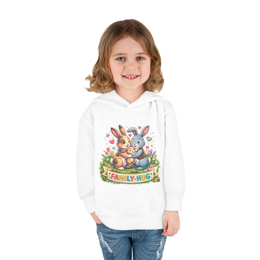 Family Hug Bunny Toddler Pullover Fleece Hoodie