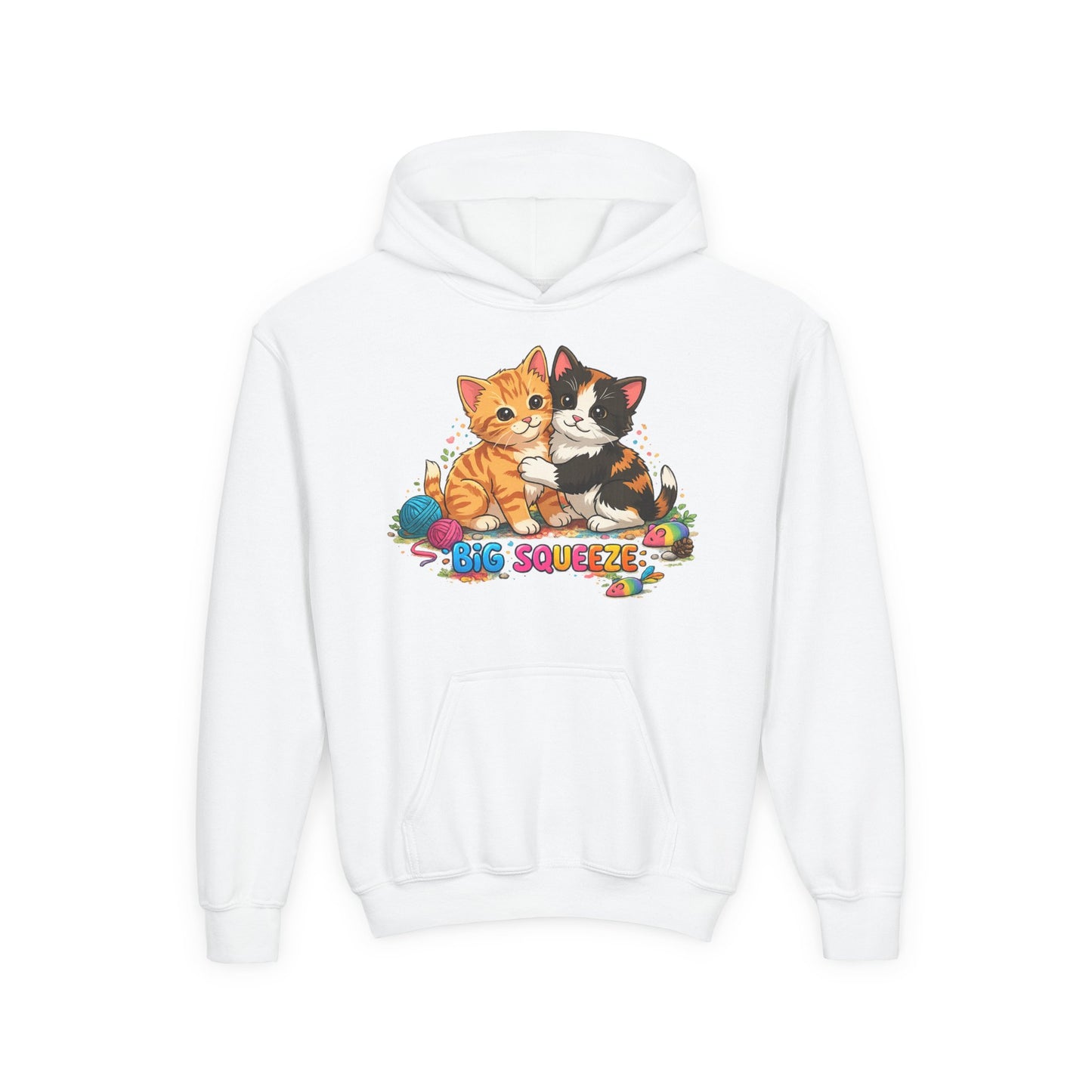 Big Squeeze Kitten Youth Heavy Blend Hooded Sweatshirt
