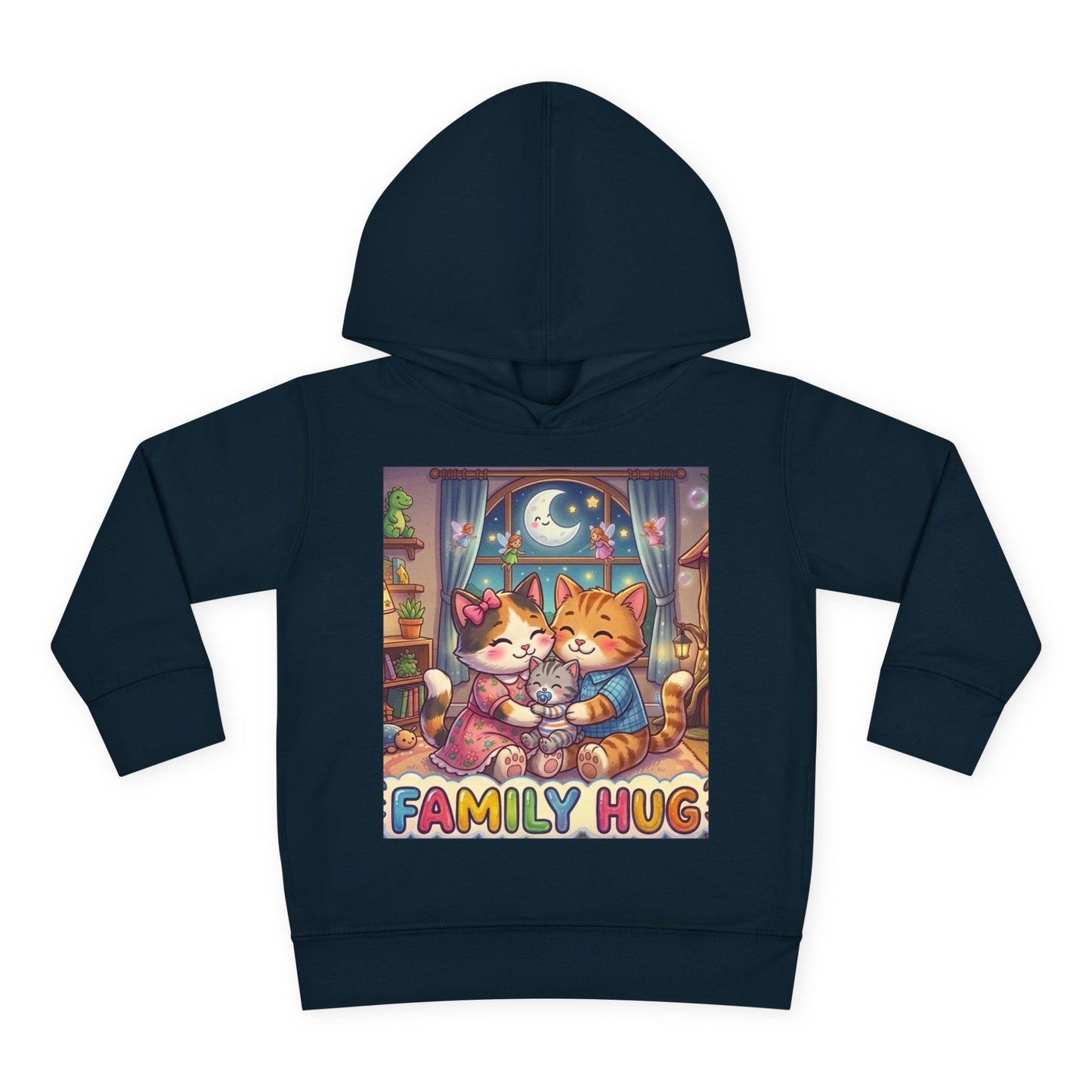 Family Hug Kitten Toddler Pullover Fleece Hoodie