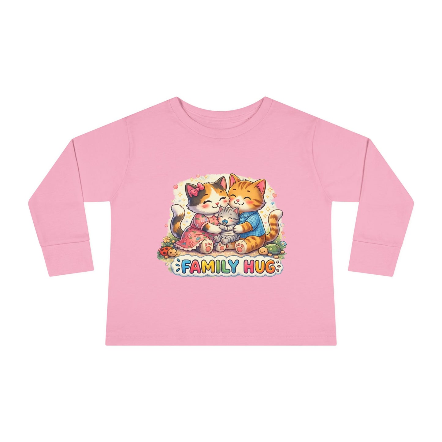 Family Hug Kitten Toddler Long Sleeve Tee