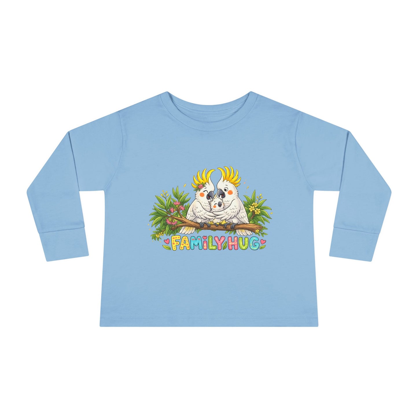 Family Hug Cockatoo Toddler Long Sleeve Tee