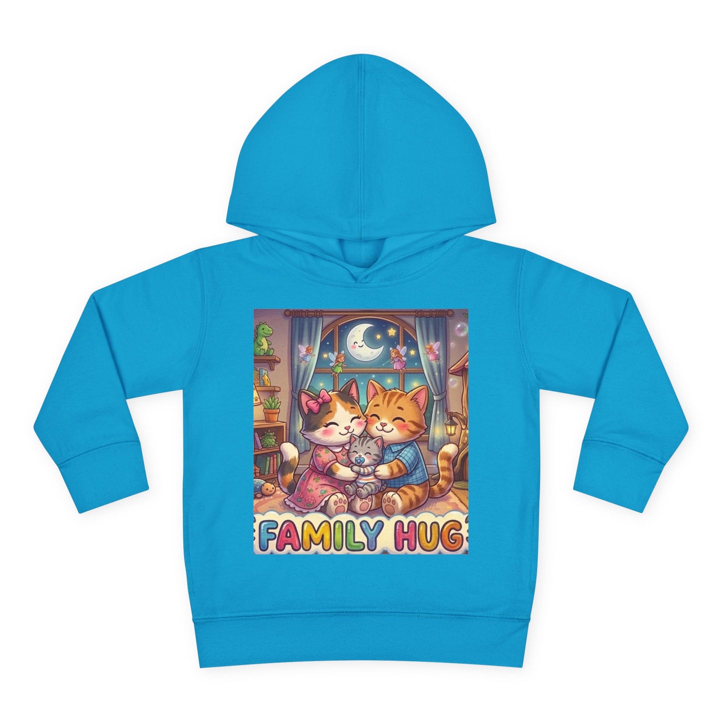 Family Hug Kitten Toddler Pullover Fleece Hoodie