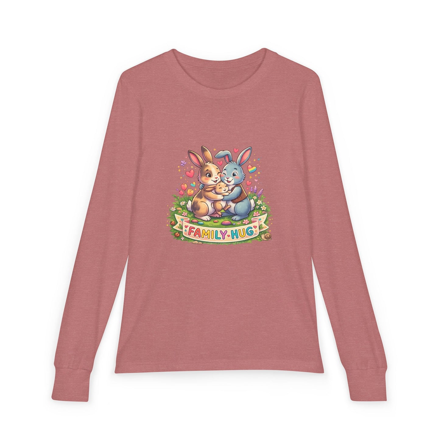 Family Hug Bunny Youth Jersey Long Sleeve Tee