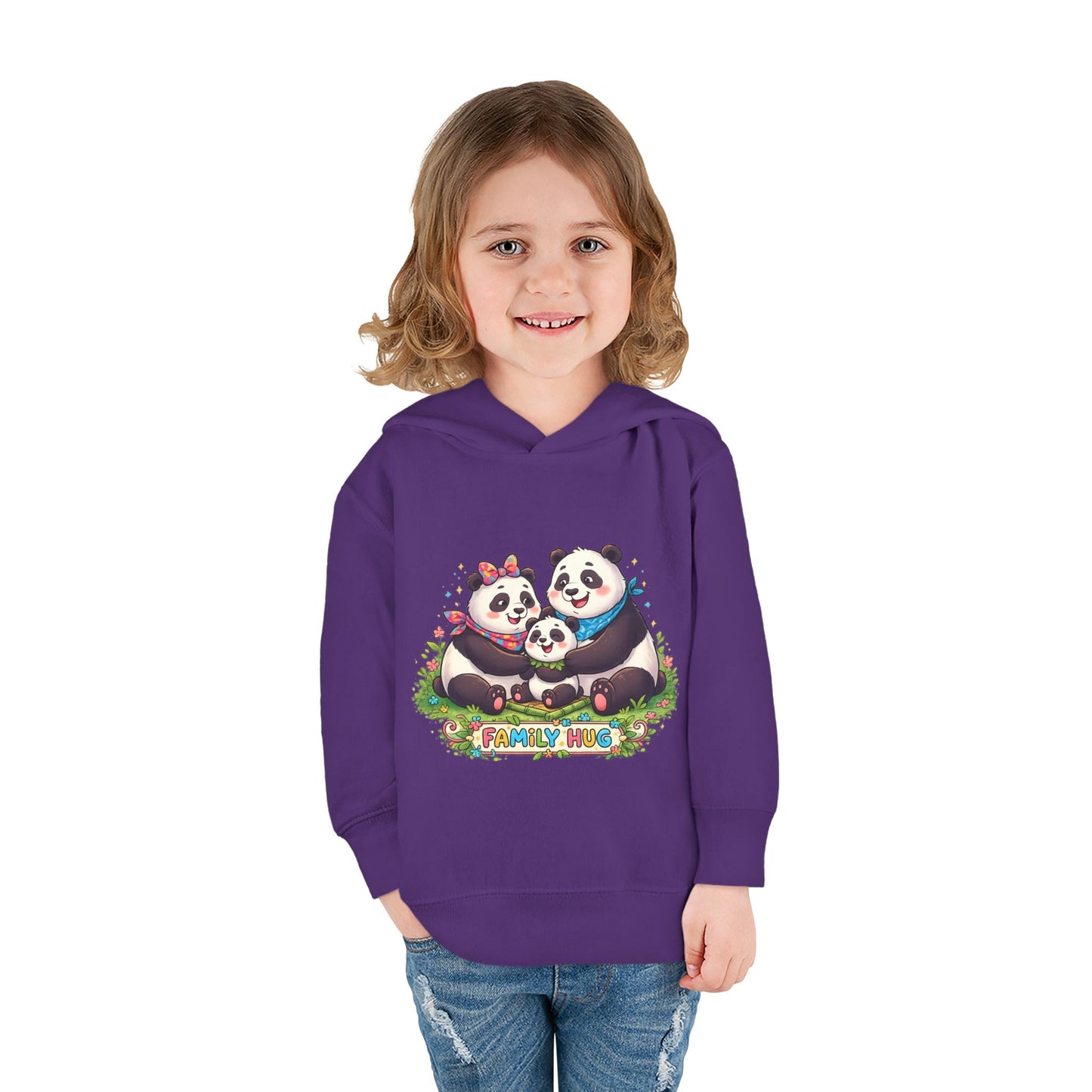 Family Hug Panda Toddler Pullover Fleece Hoodie