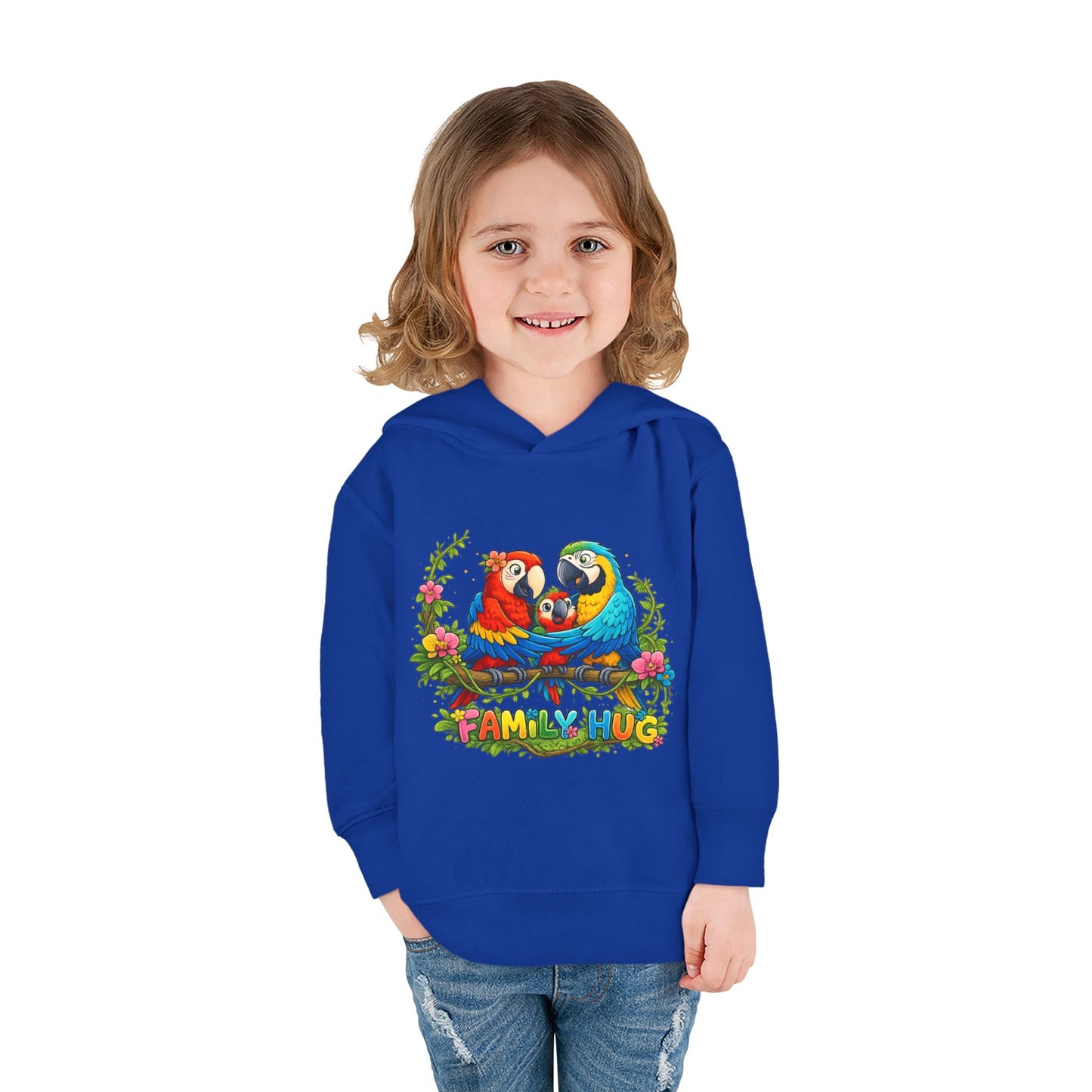 Family Hug Macaw Toddler Pullover Fleece Hoodie
