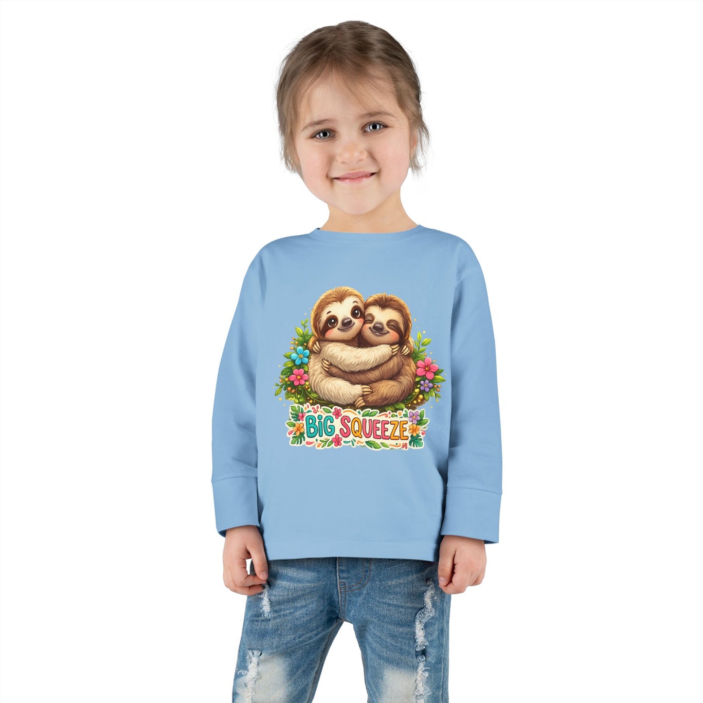 Big Squeeze Sloth Toddler Long Sleeve Tee