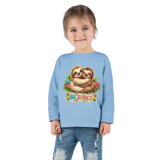 Big Squeeze Sloth Toddler Long Sleeve Tee