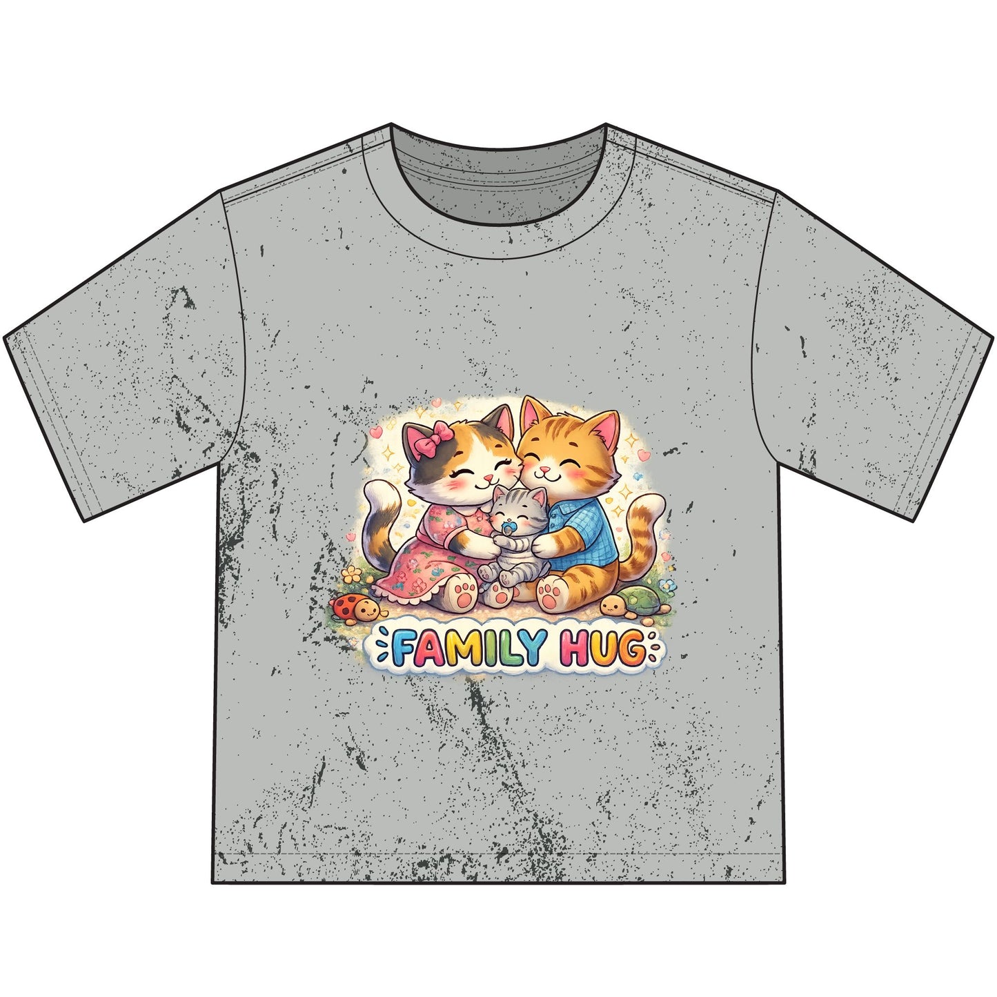 Family Hug Kitten Heavyweight Color Blast Youth T-Shirt