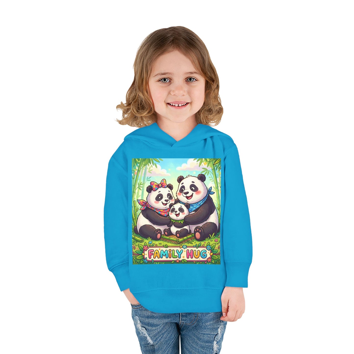 Family Hug Panda Toddler Pullover Fleece Hoodie