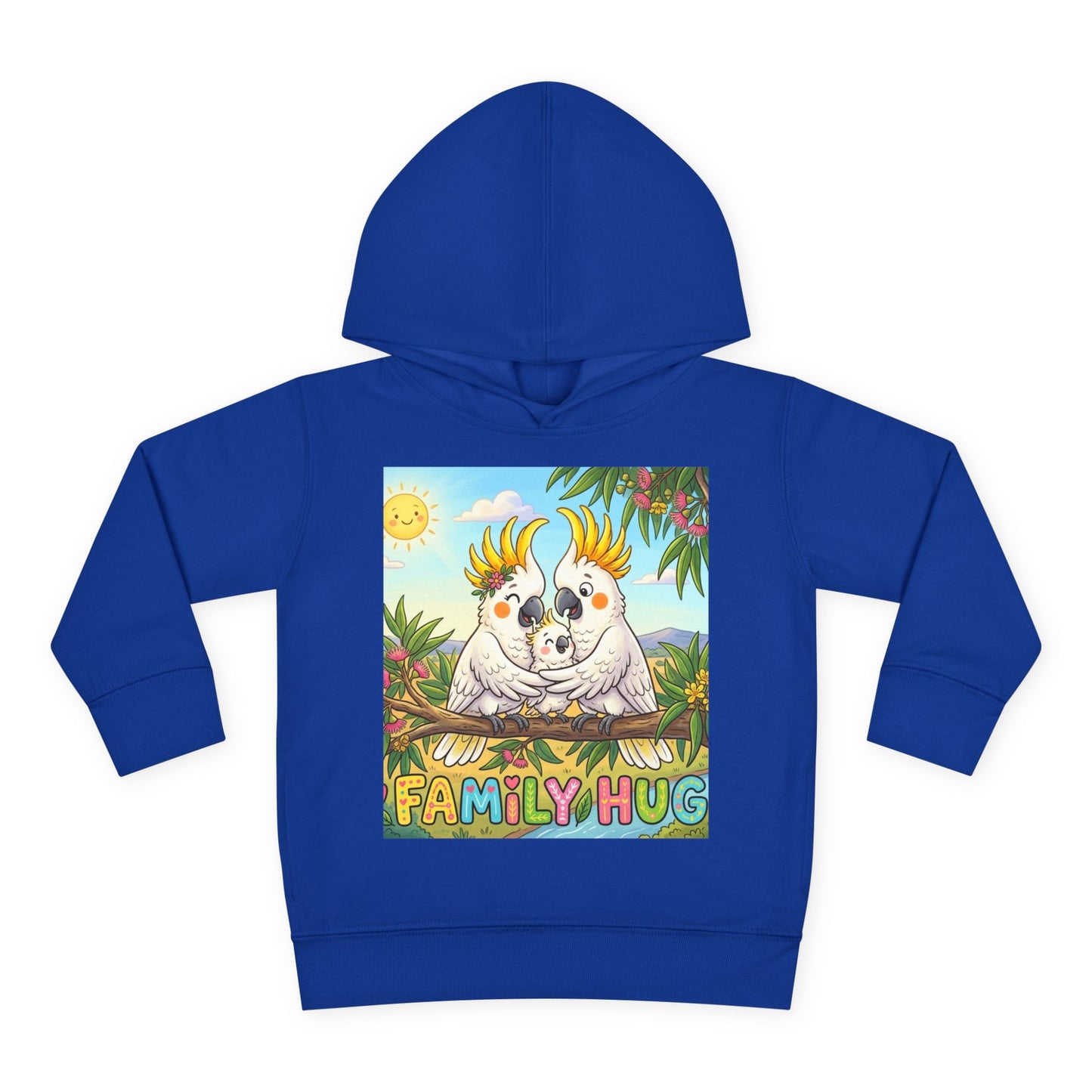 Family Hug Cockatoo Toddler Pullover Fleece Hoodie