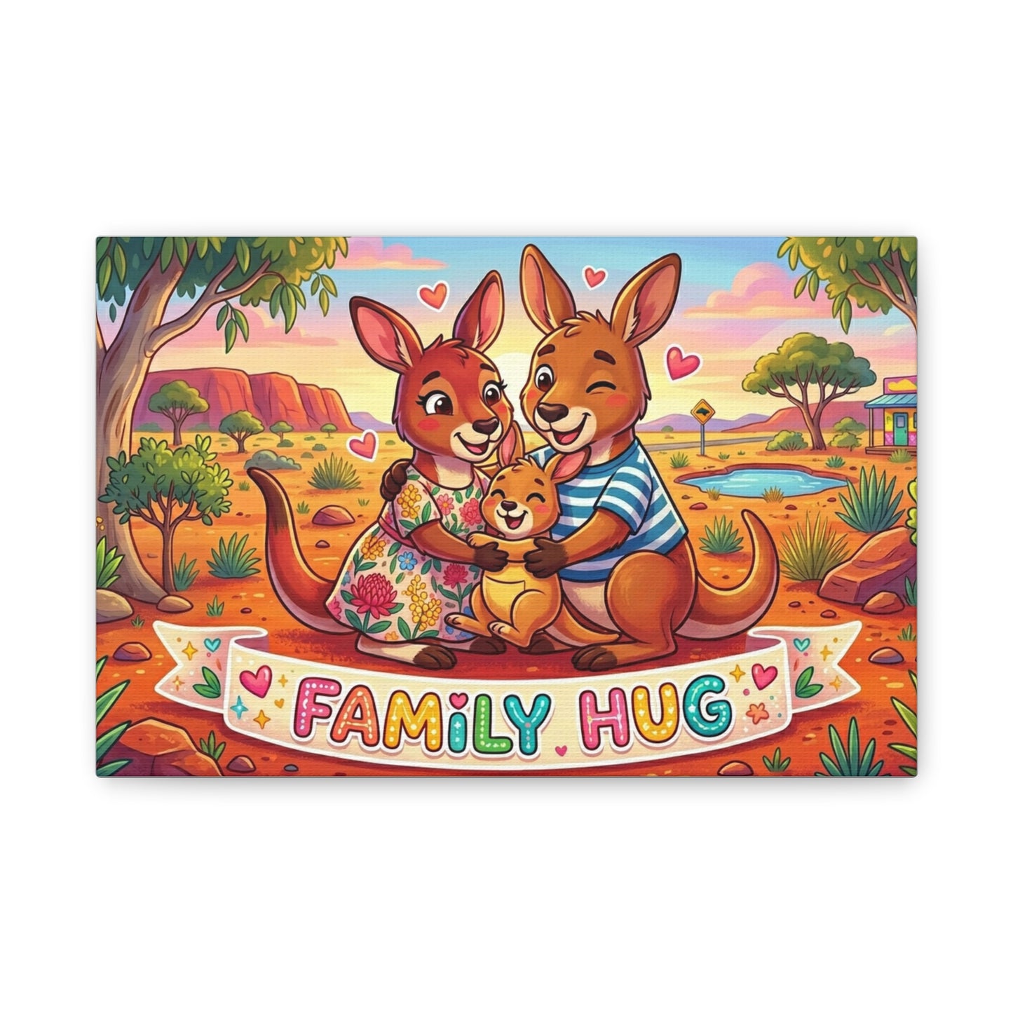 Family Hug Kangaroo Classic Canvas