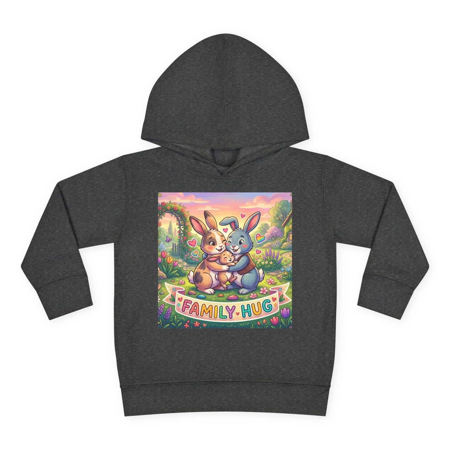 Family Hug Bunny Toddler Pullover Fleece Hoodie