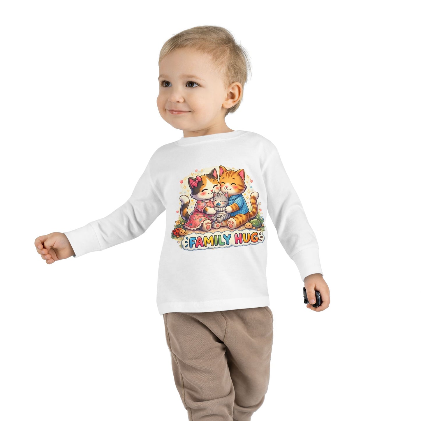 Family Hug Kitten Toddler Long Sleeve Tee