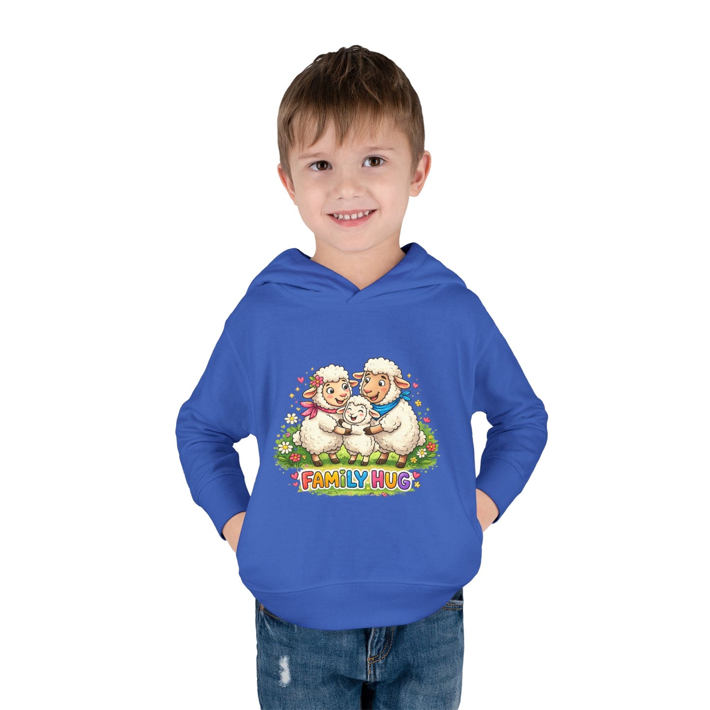 Family Hug Lamb Toddler Pullover Fleece Hoodie