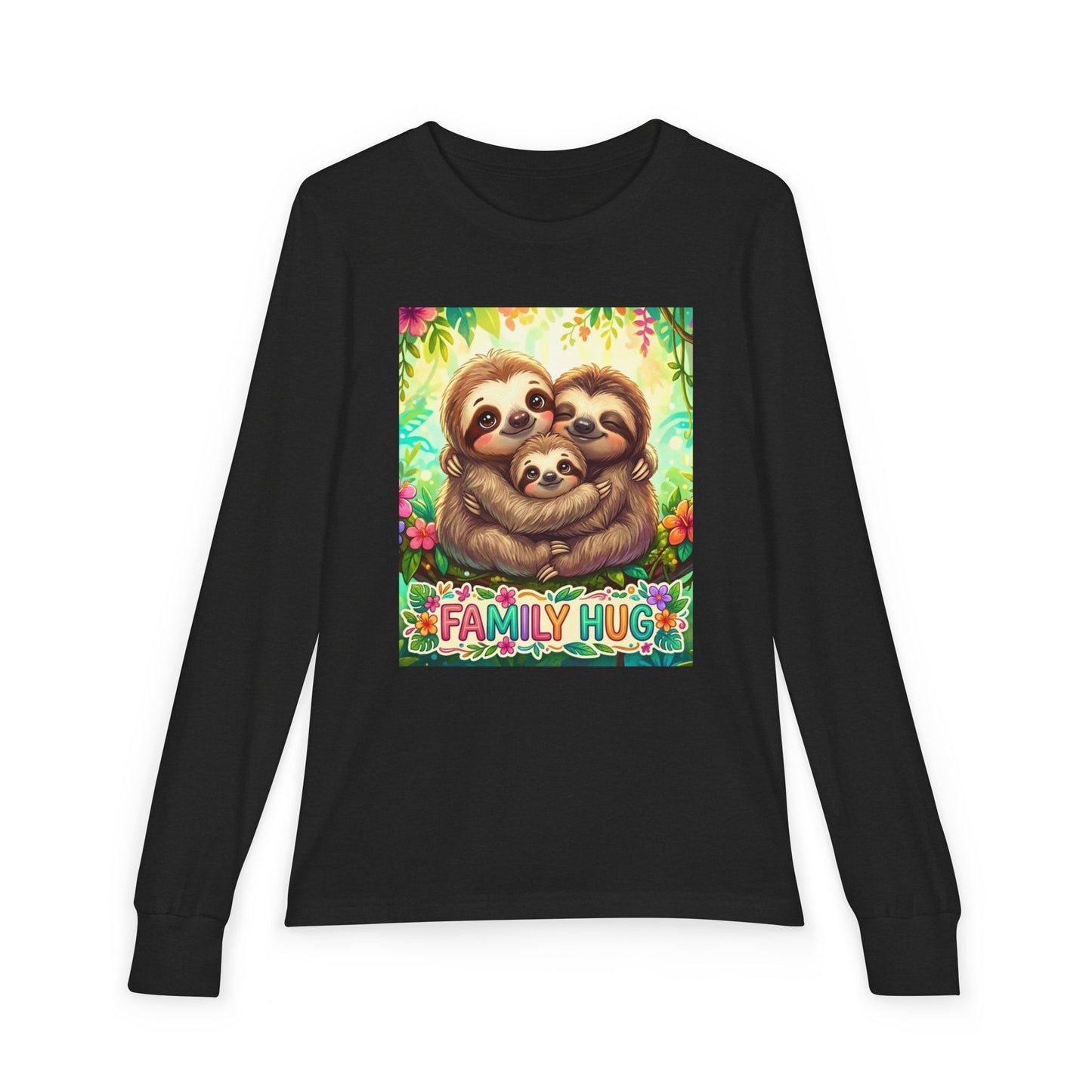 Family Hug Sloth Youth Jersey Long Sleeve Tee