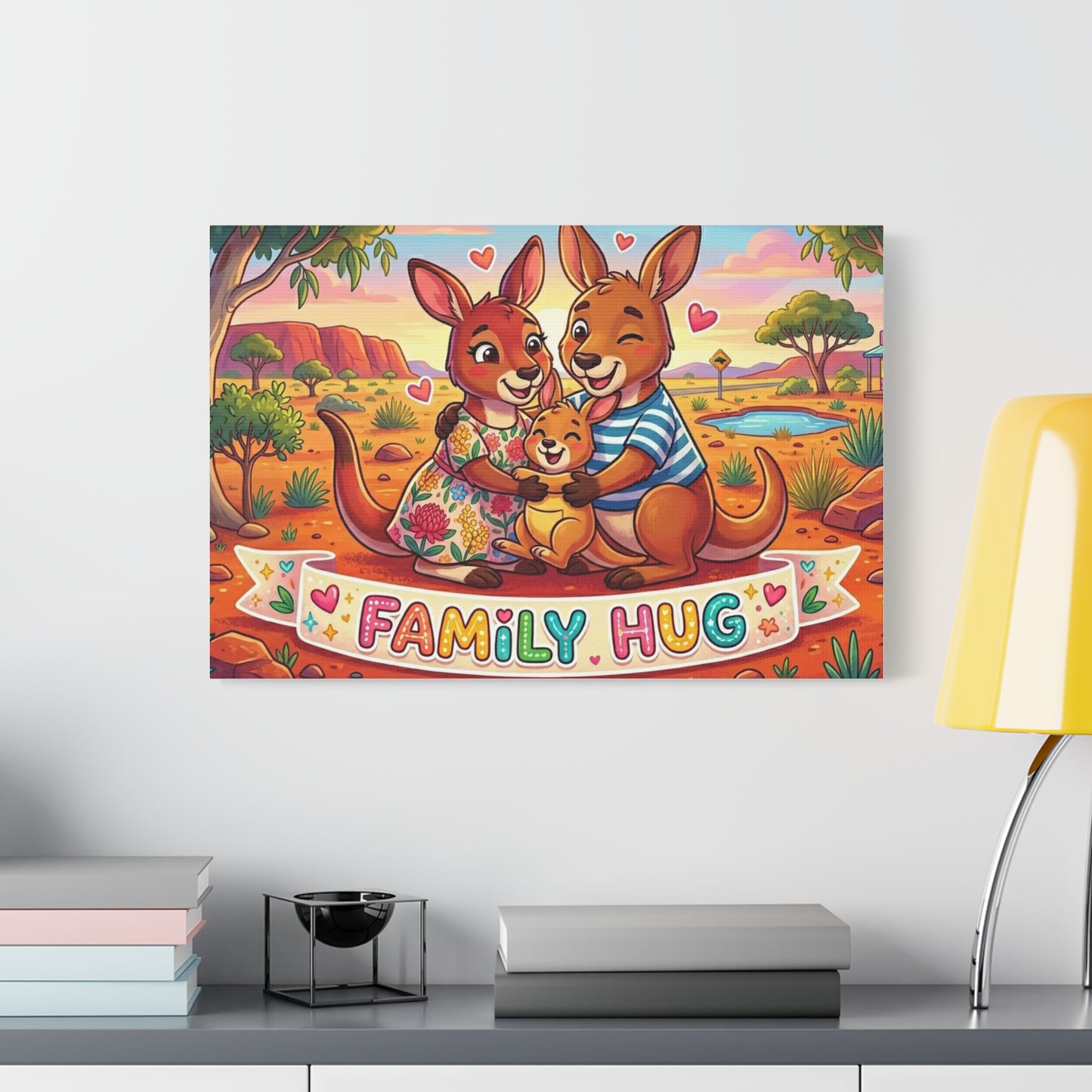 Family Hug Kangaroo Classic Canvas