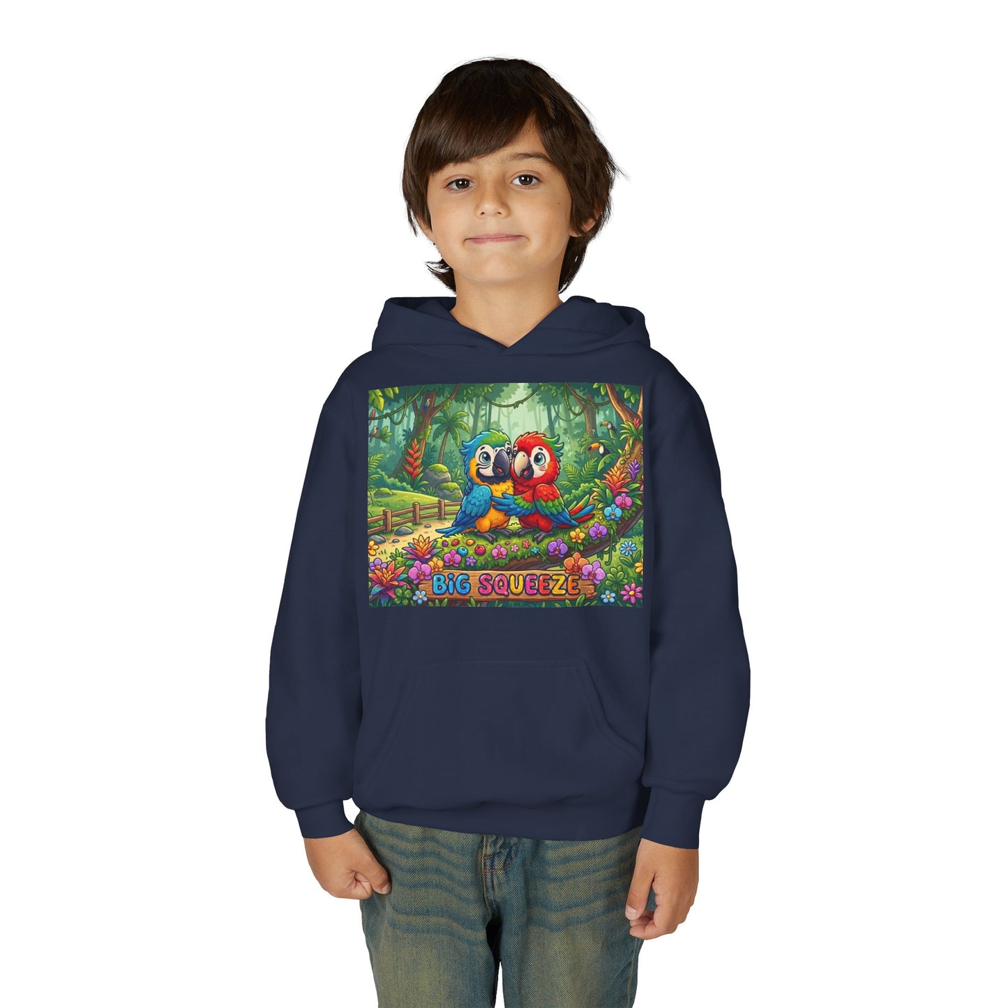 Big Squeeze Macaw Youth Heavy Blend Hooded Sweatshirt