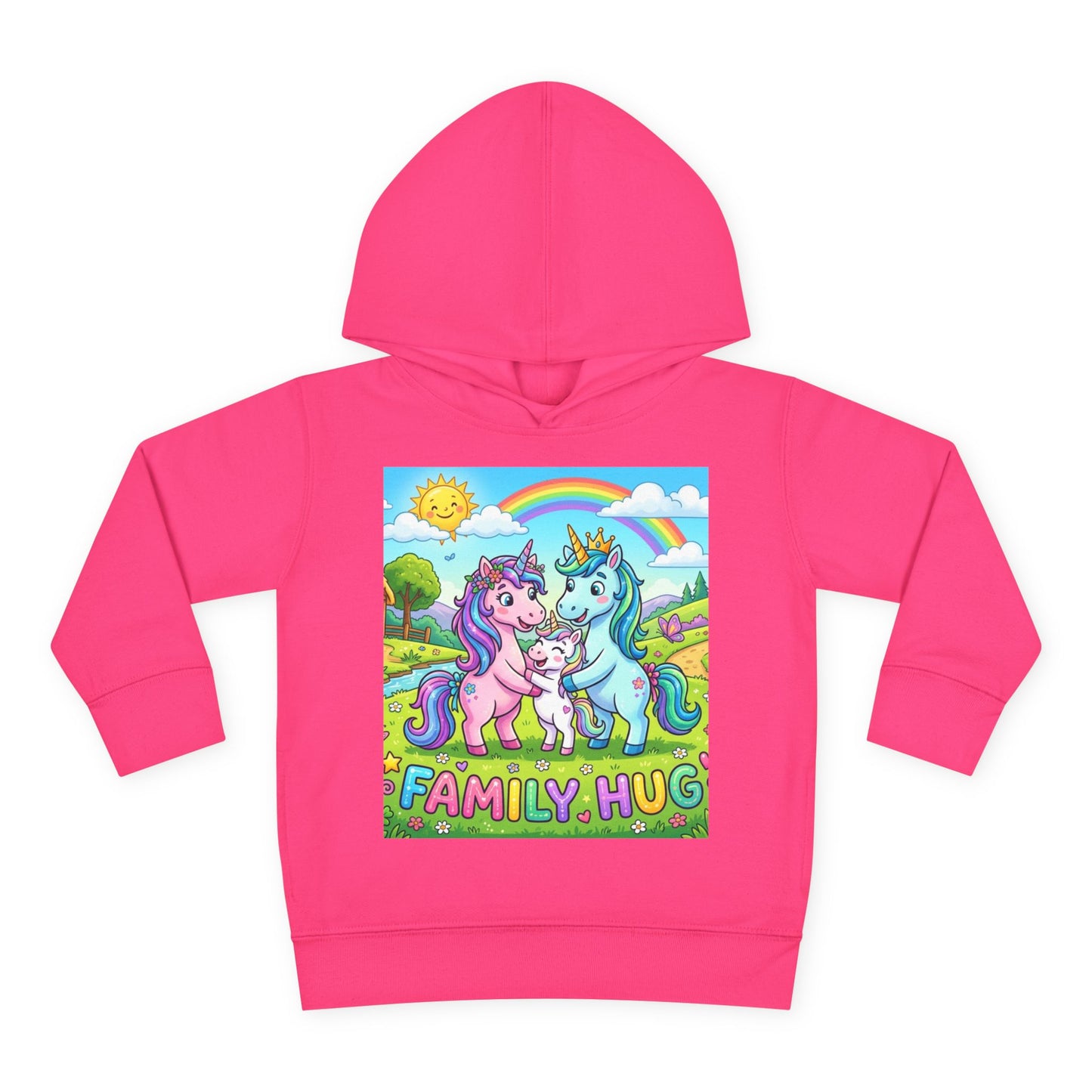 Family Hug Unicorn Toddler Pullover Fleece Hoodie