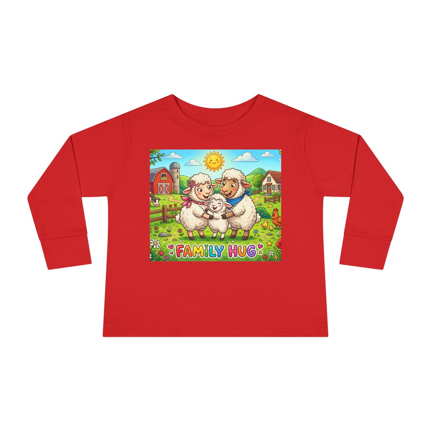 Family Hug Lamb Toddler Long Sleeve Tee