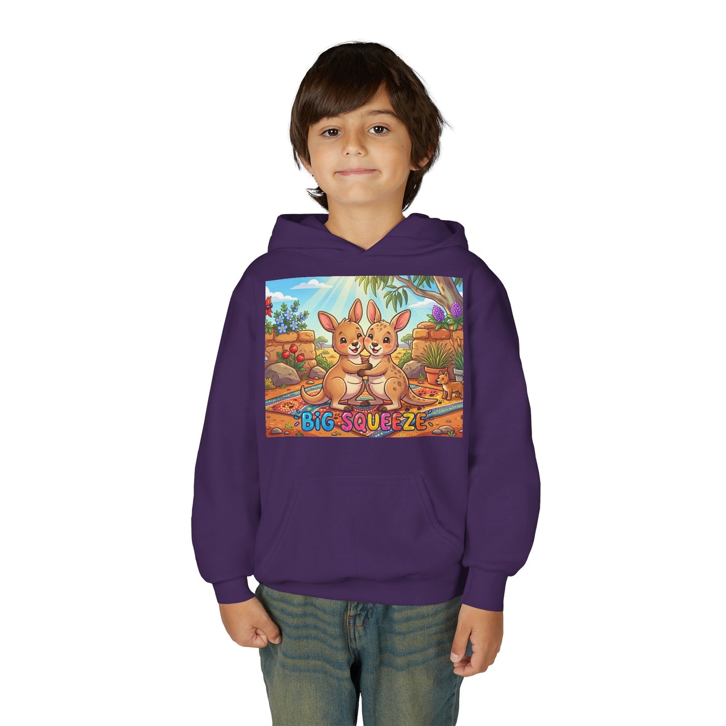 Big Squeeze Kangaroo Youth Heavy Blend Hooded Sweatshirt