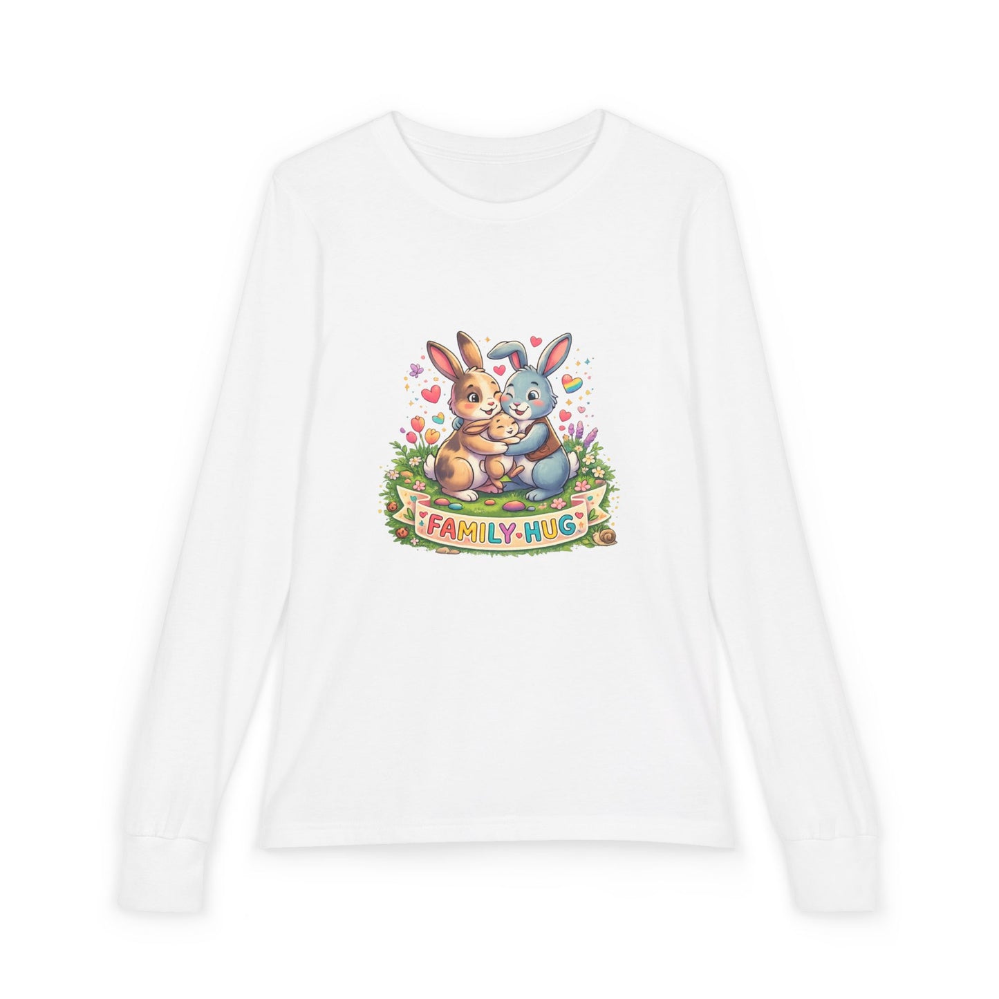 Family Hug Bunny Youth Jersey Long Sleeve Tee