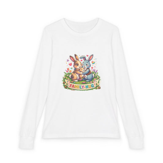 Family Hug Bunny Youth Jersey Long Sleeve Tee