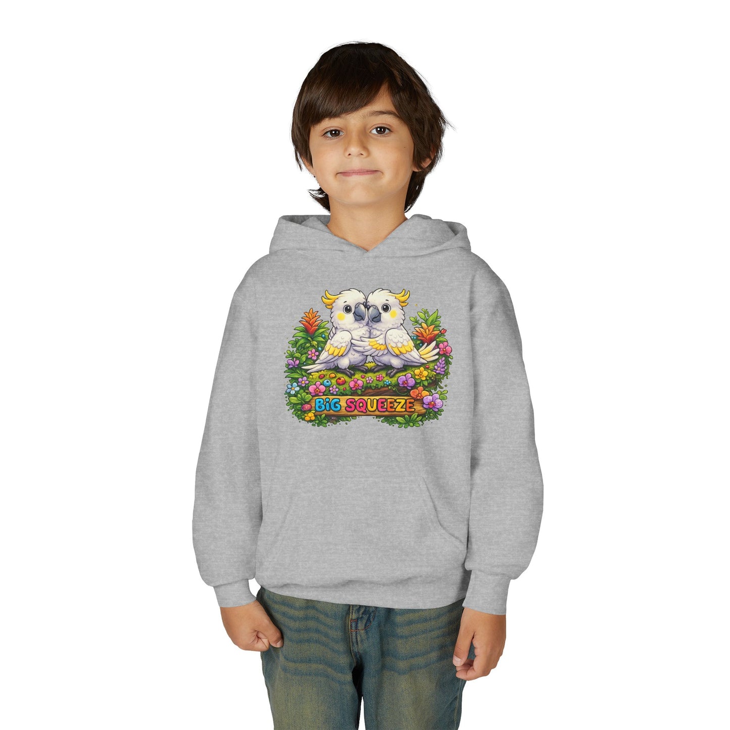 Big Squeeze Cockatoo Youth Heavy Blend Hooded Sweatshirt