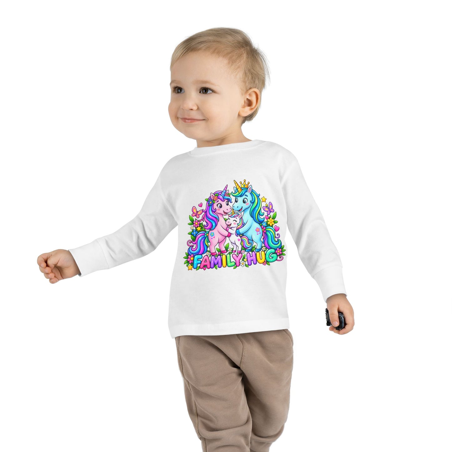 Family Hug Unicorn Toddler Long Sleeve Tee