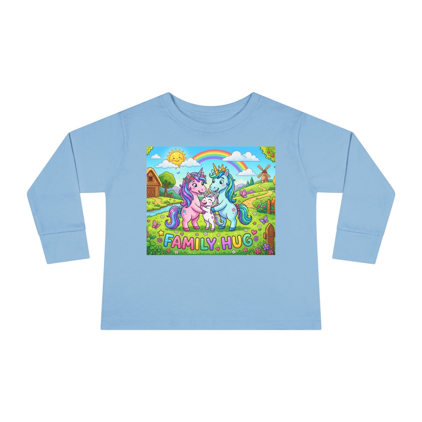 Family Hug Unicorn Toddler Long Sleeve Tee