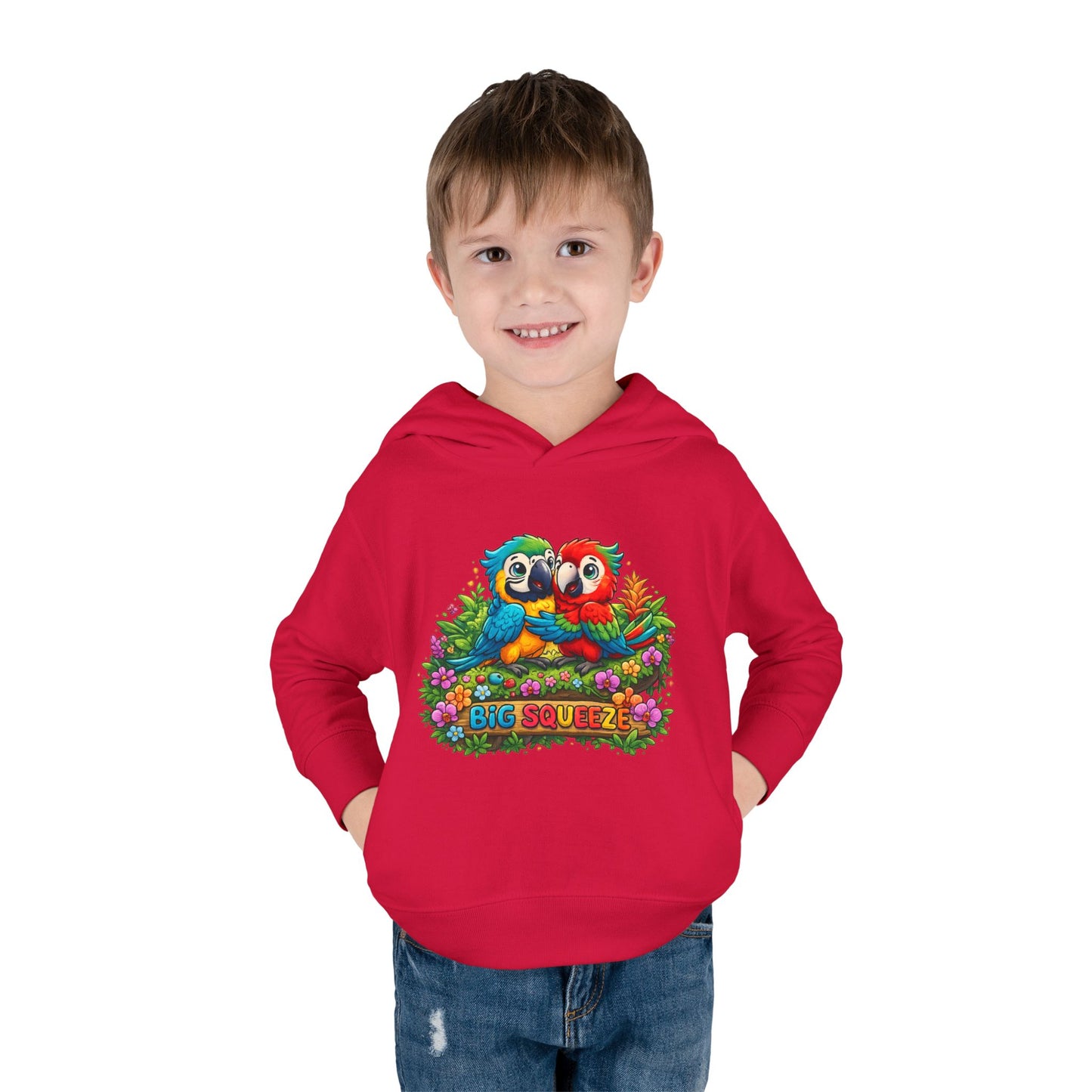Big Squeeze Macaw Toddler Pullover Fleece Hoodie