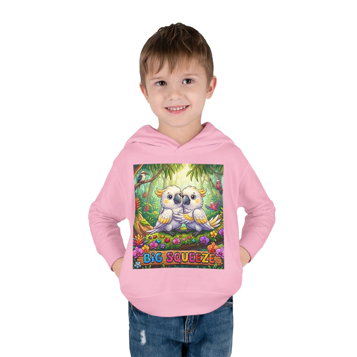 Big Squeeze Cockatoo Toddler Pullover Fleece Hoodie