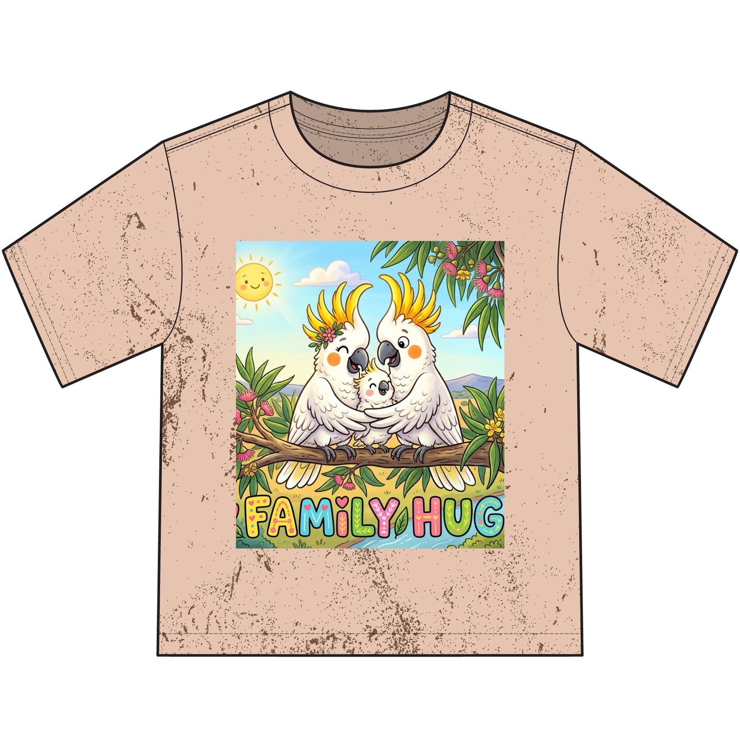 Family Hug Cockatoo Heavyweight Color Blast Youth T-Shirt