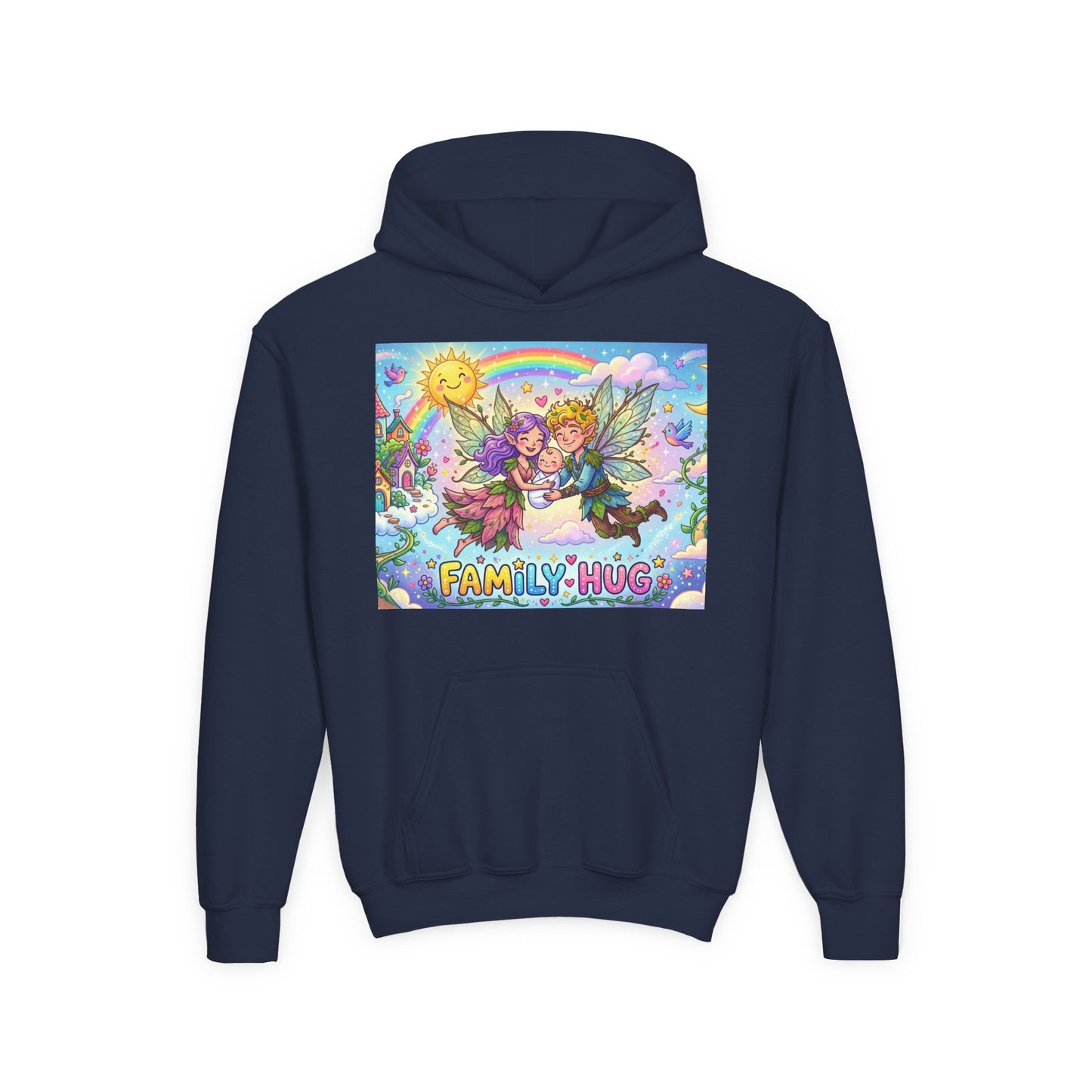 Family Hug Fairy Youth Heavy Blend Hooded Sweatshirt