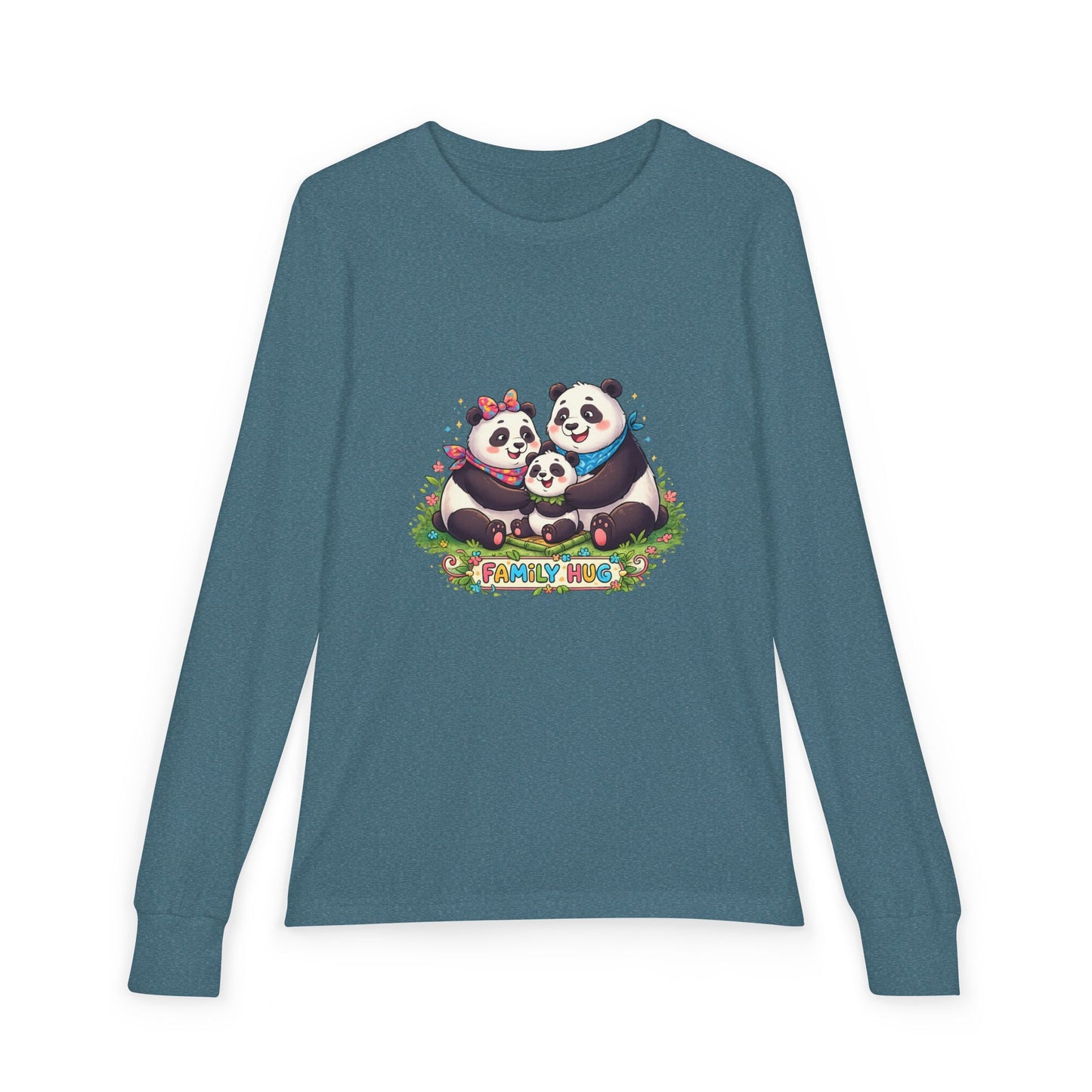 Family Hug Panda Youth Jersey Long Sleeve Tee