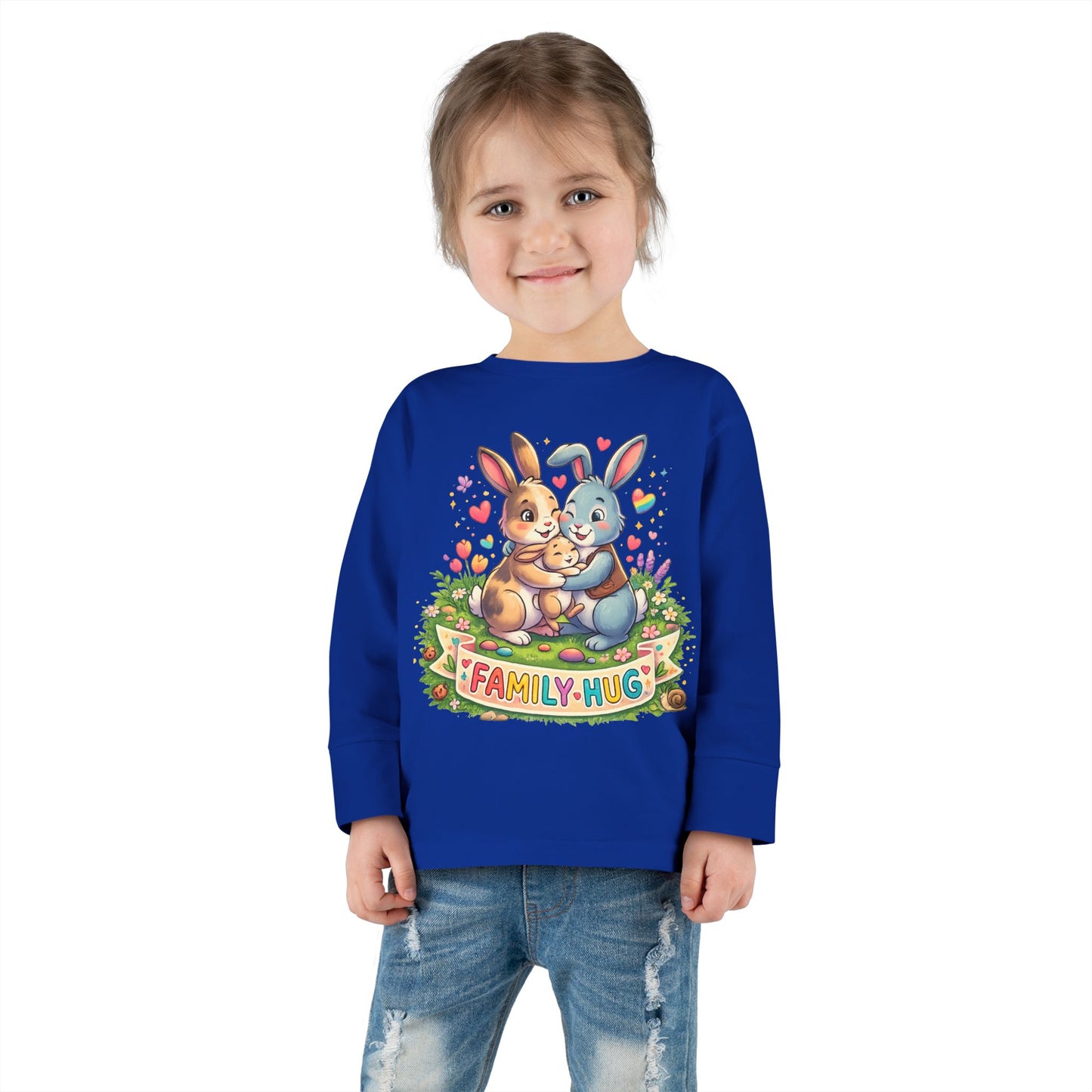 Family Hug Bunny Toddler Long Sleeve Tee