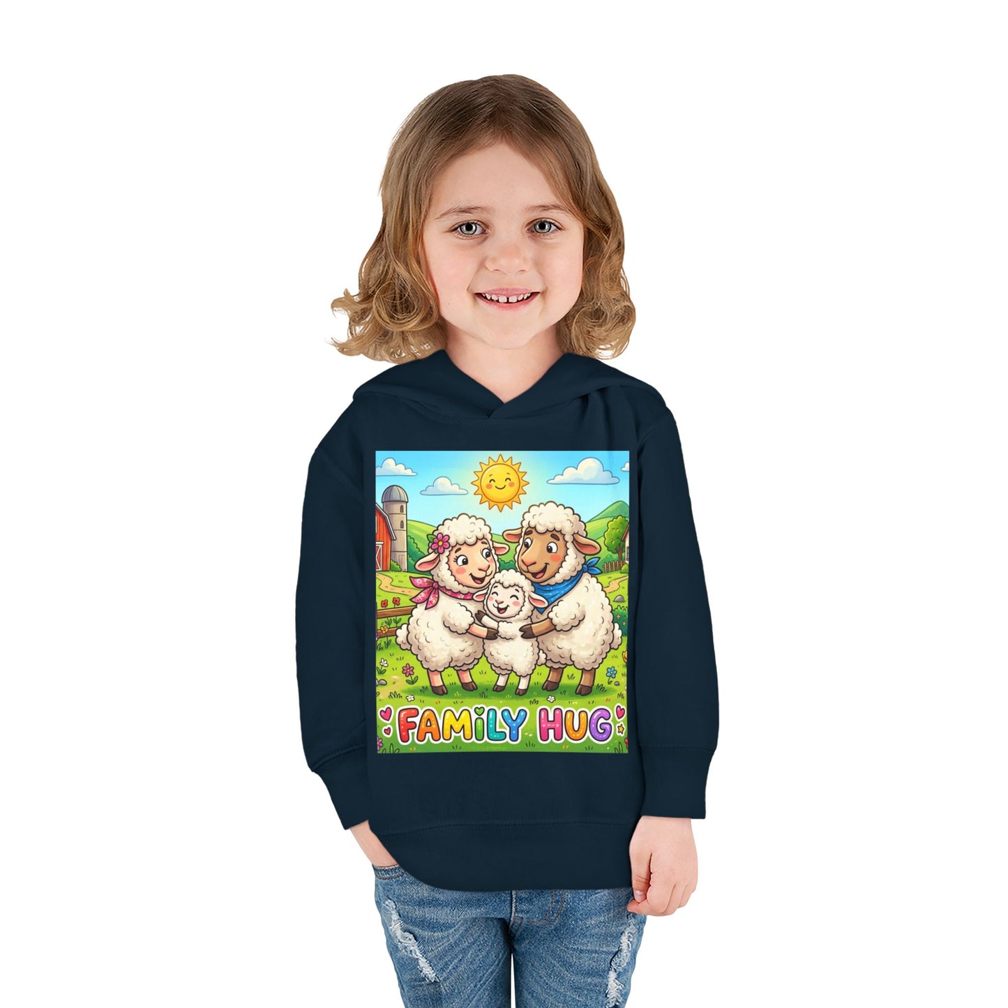 Family Hug Lamb Toddler Pullover Fleece Hoodie