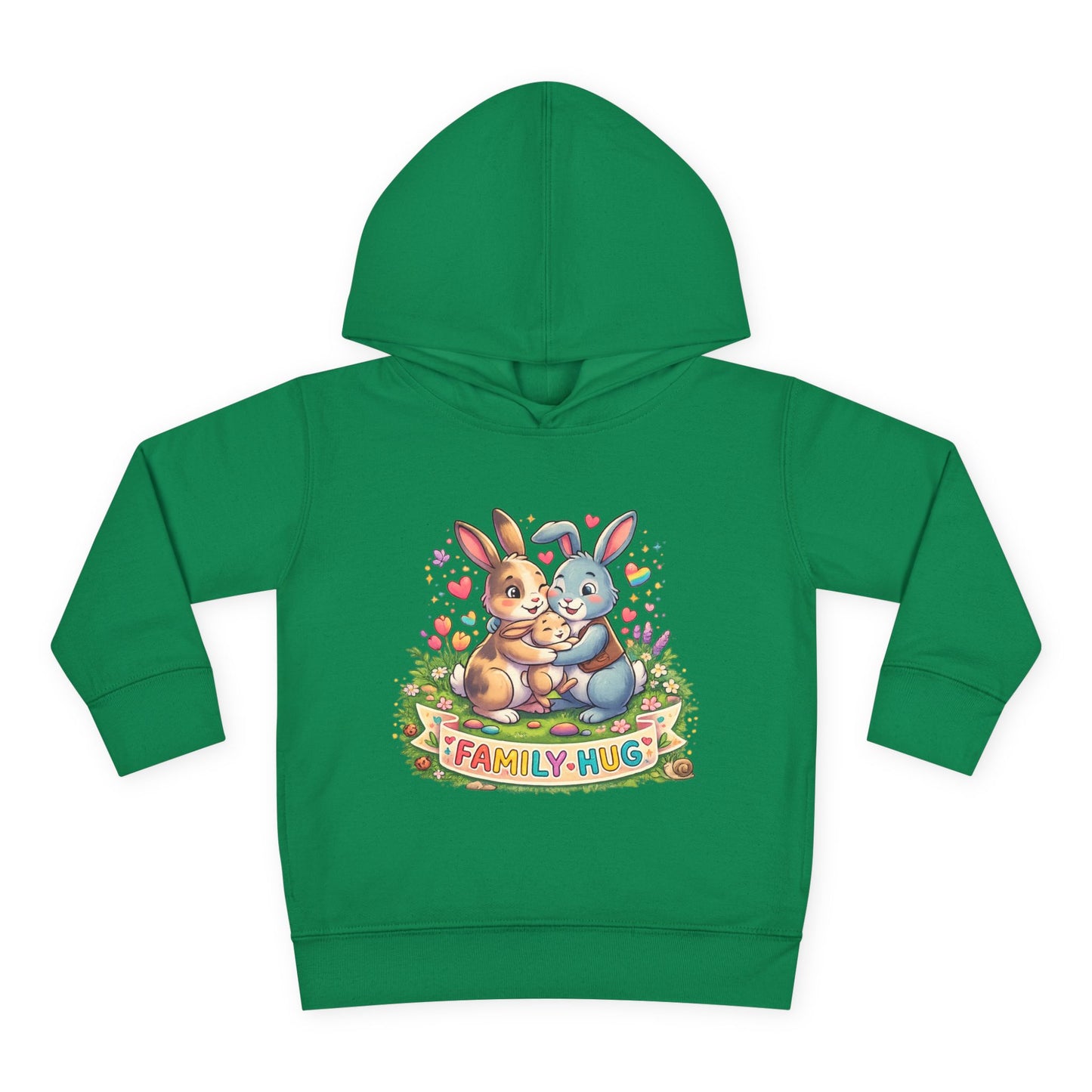 Family Hug Bunny Toddler Pullover Fleece Hoodie