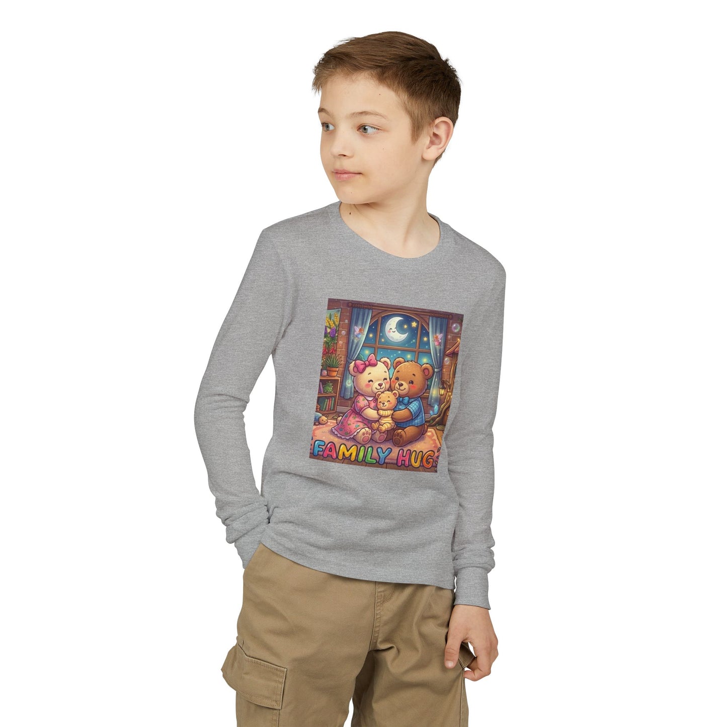 Family Hug Teddy Youth Jersey Long Sleeve Tee