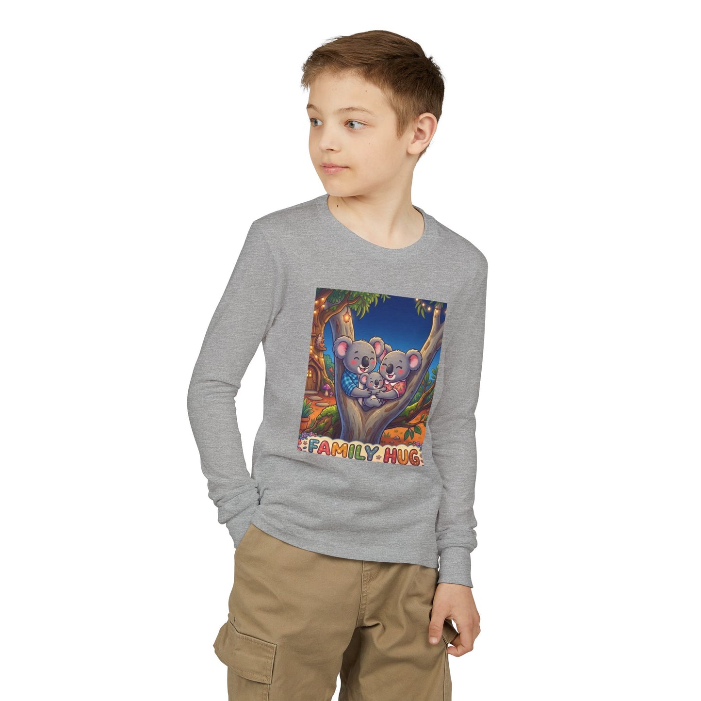 Family Hug Koala Youth Jersey Long Sleeve Tee