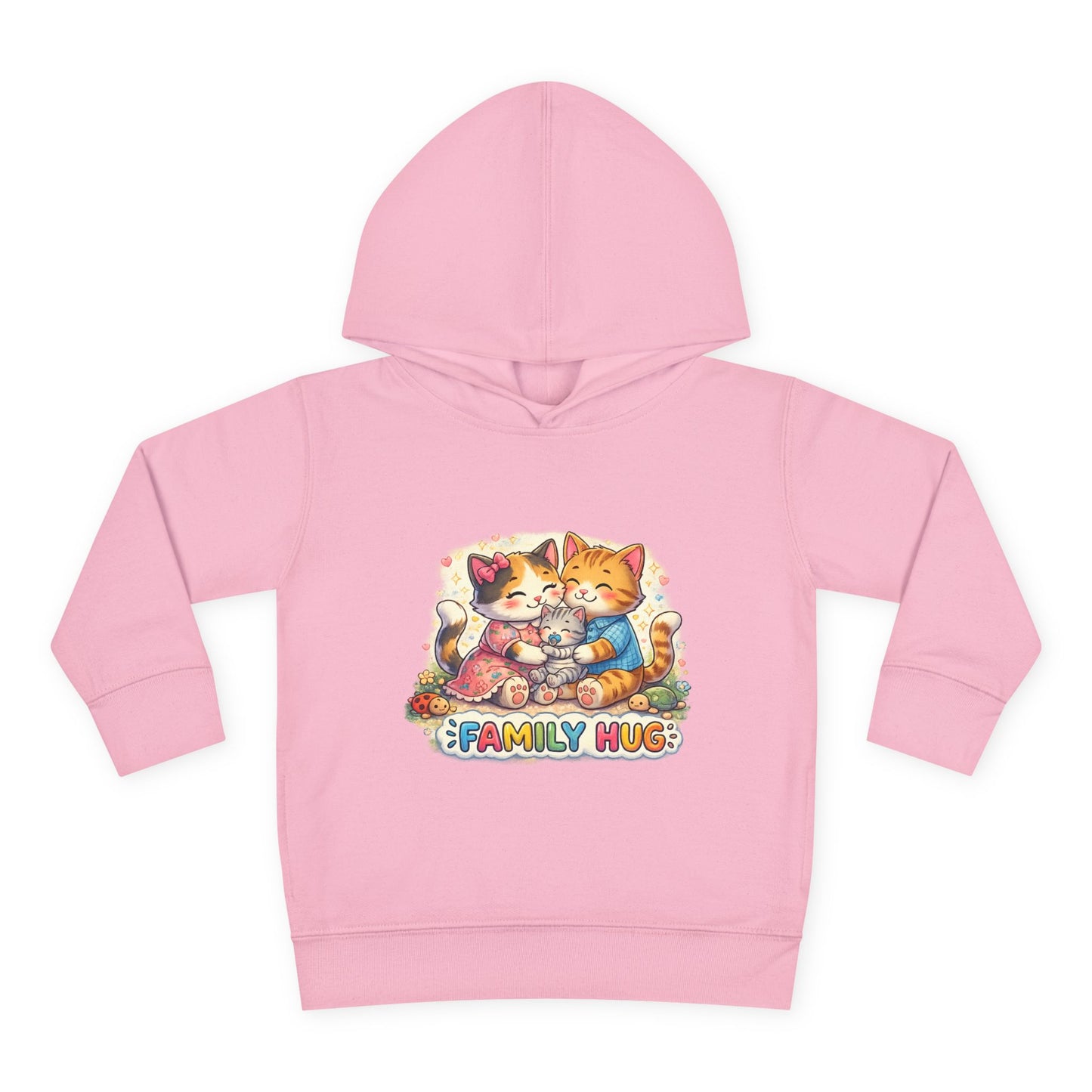 Family Hug Kitten Toddler Pullover Fleece Hoodie