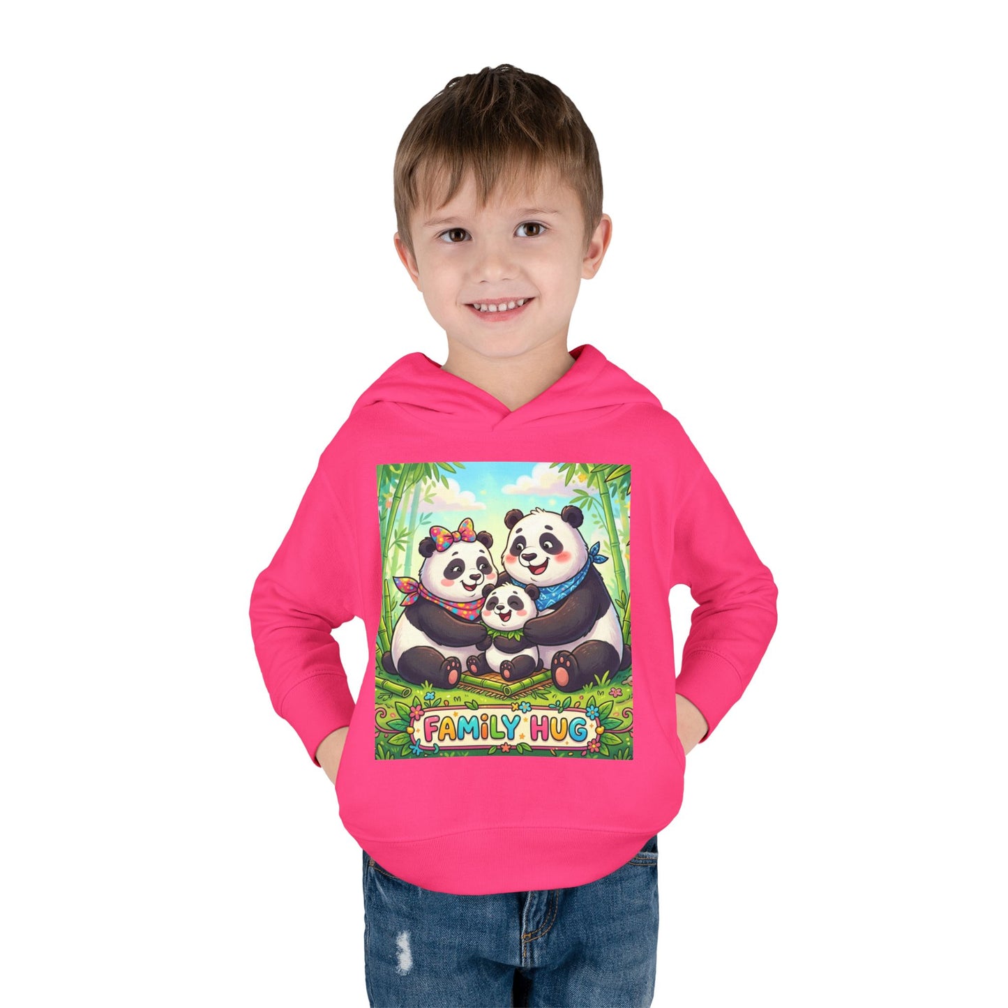 Family Hug Panda Toddler Pullover Fleece Hoodie