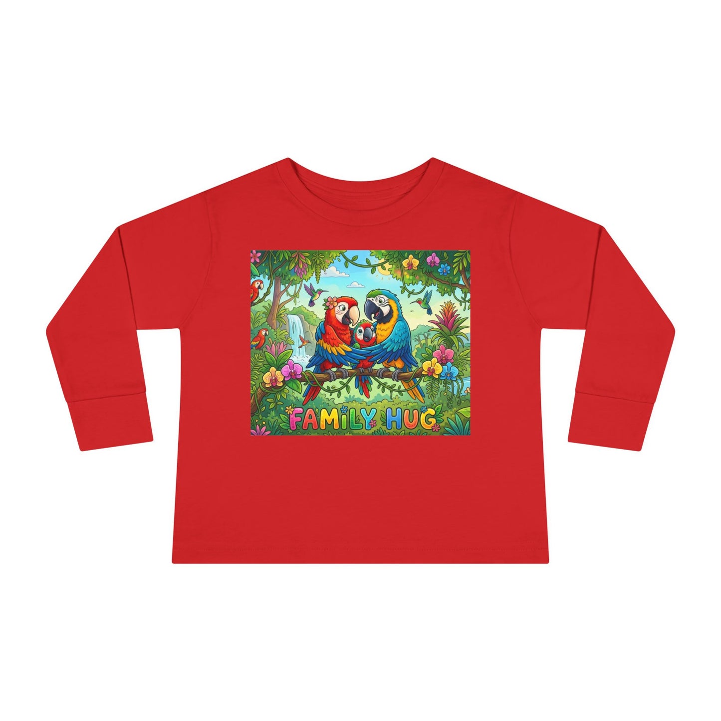 Family Hug Macaw Toddler Long Sleeve Tee