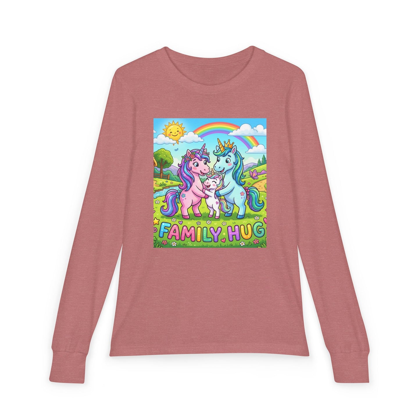 Family Hug Unicorn Youth Jersey Long Sleeve Tee